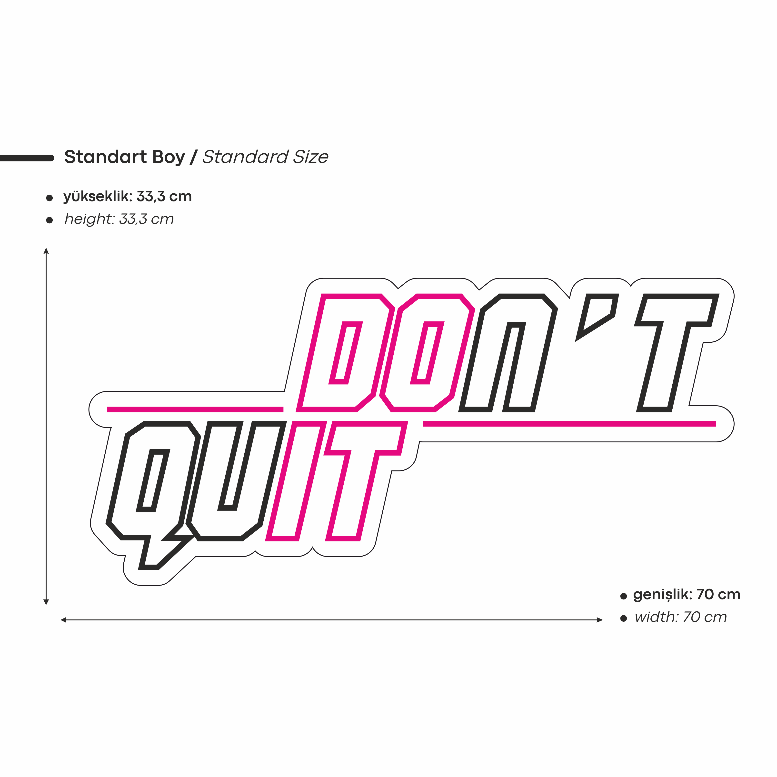 Don't Quit Yazılı Led Neon