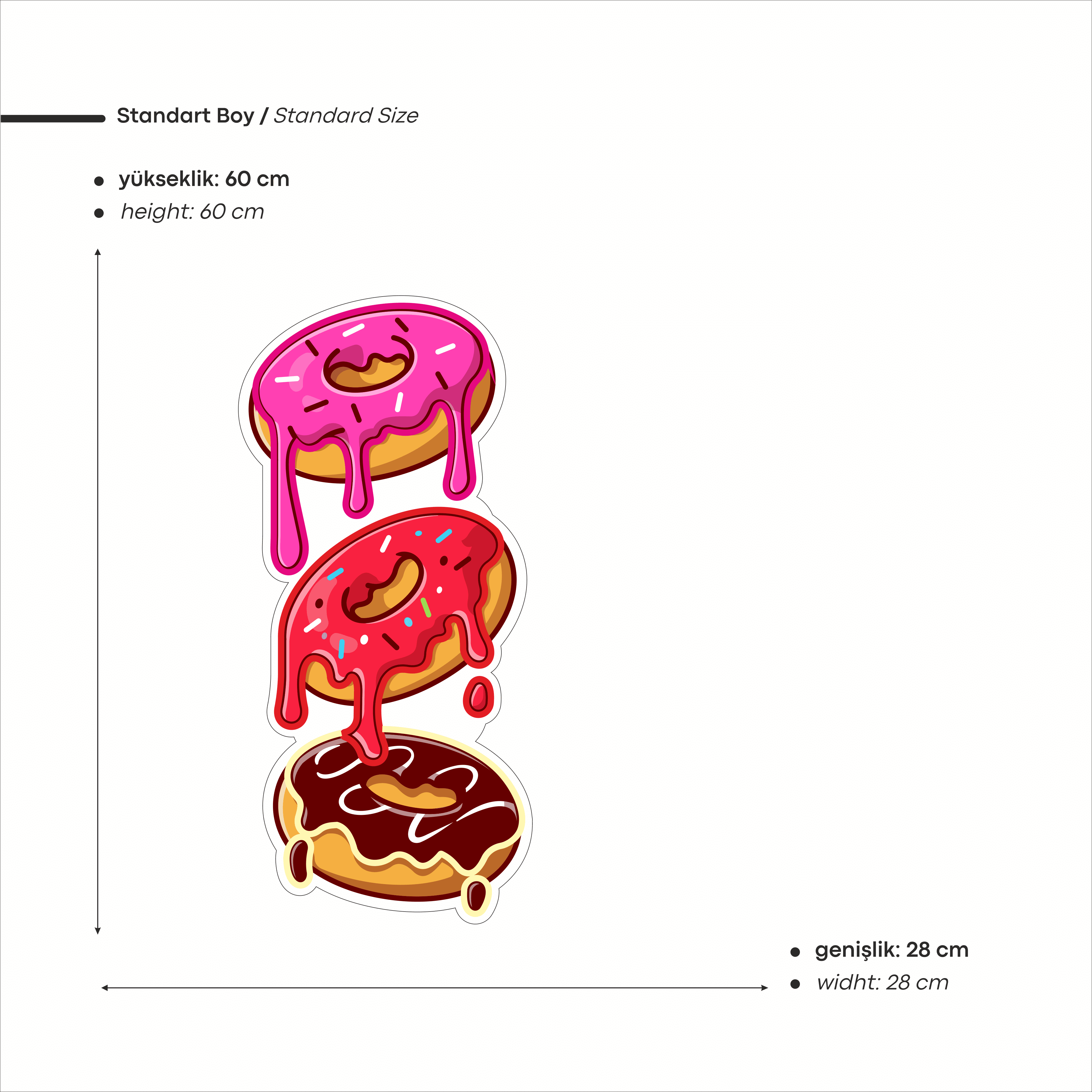 Donuts Baskılı Neon Tabela