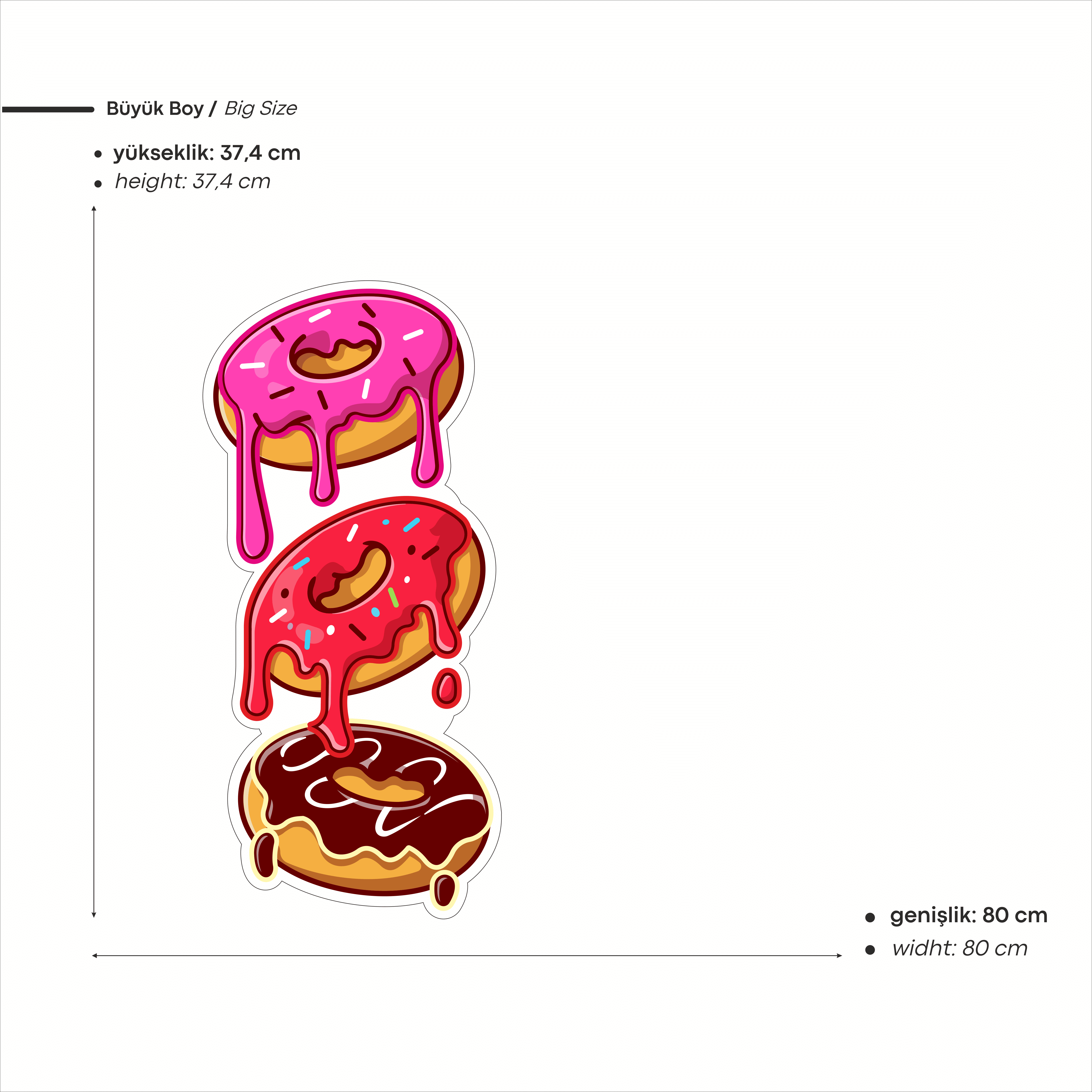 Donuts Baskılı Neon Tabela