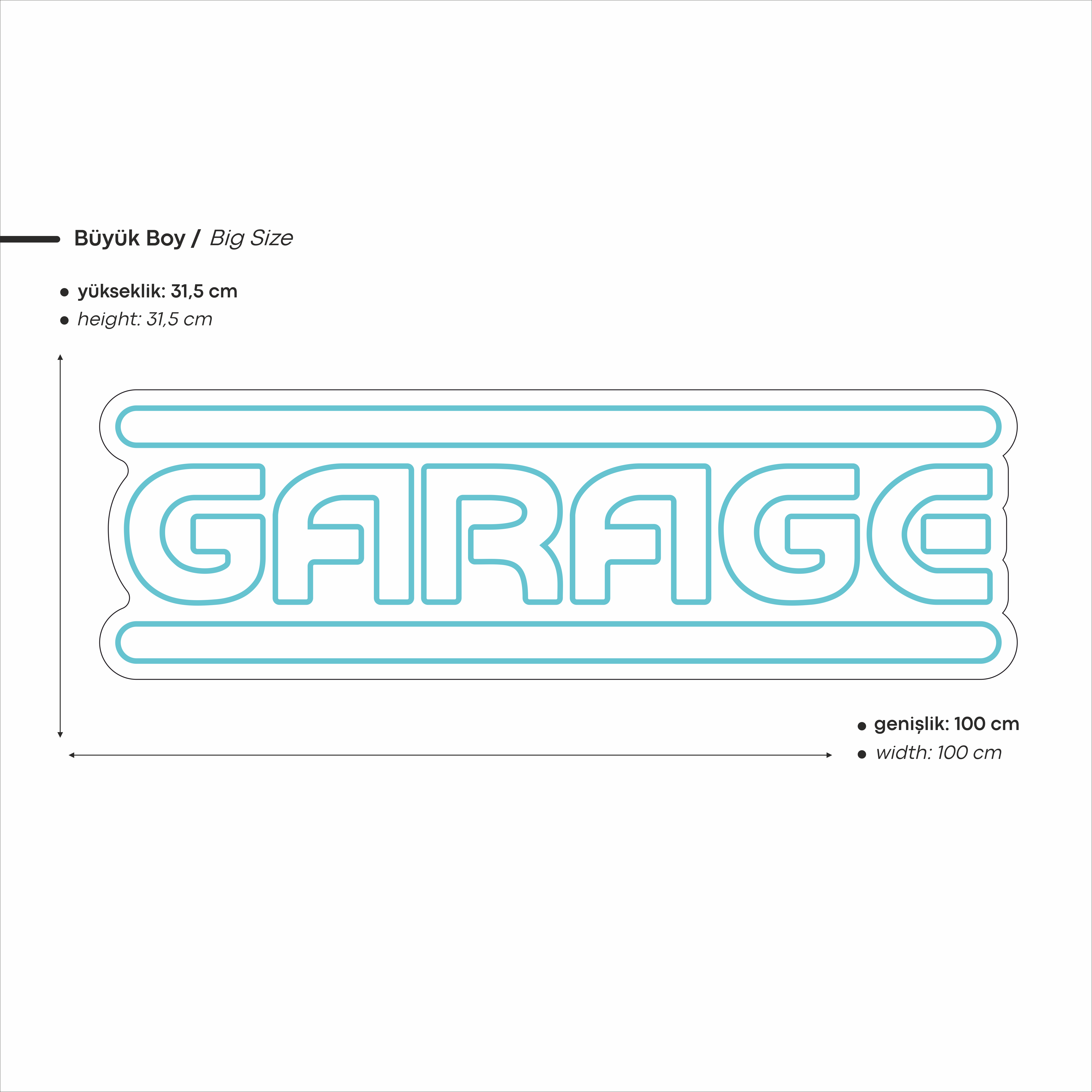 Garage Yazılı Led Neon
