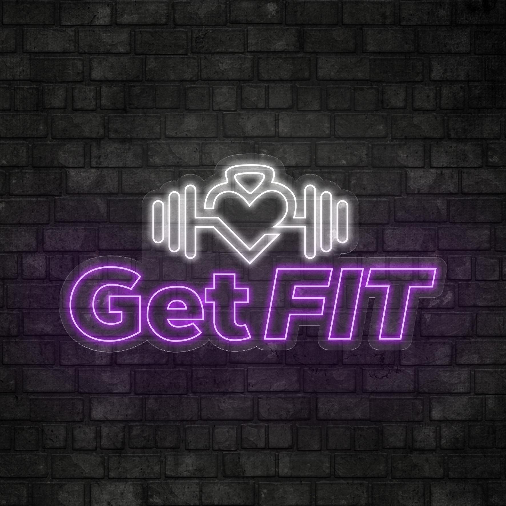 Get Fit Yazılı Figürlü Led Neon
