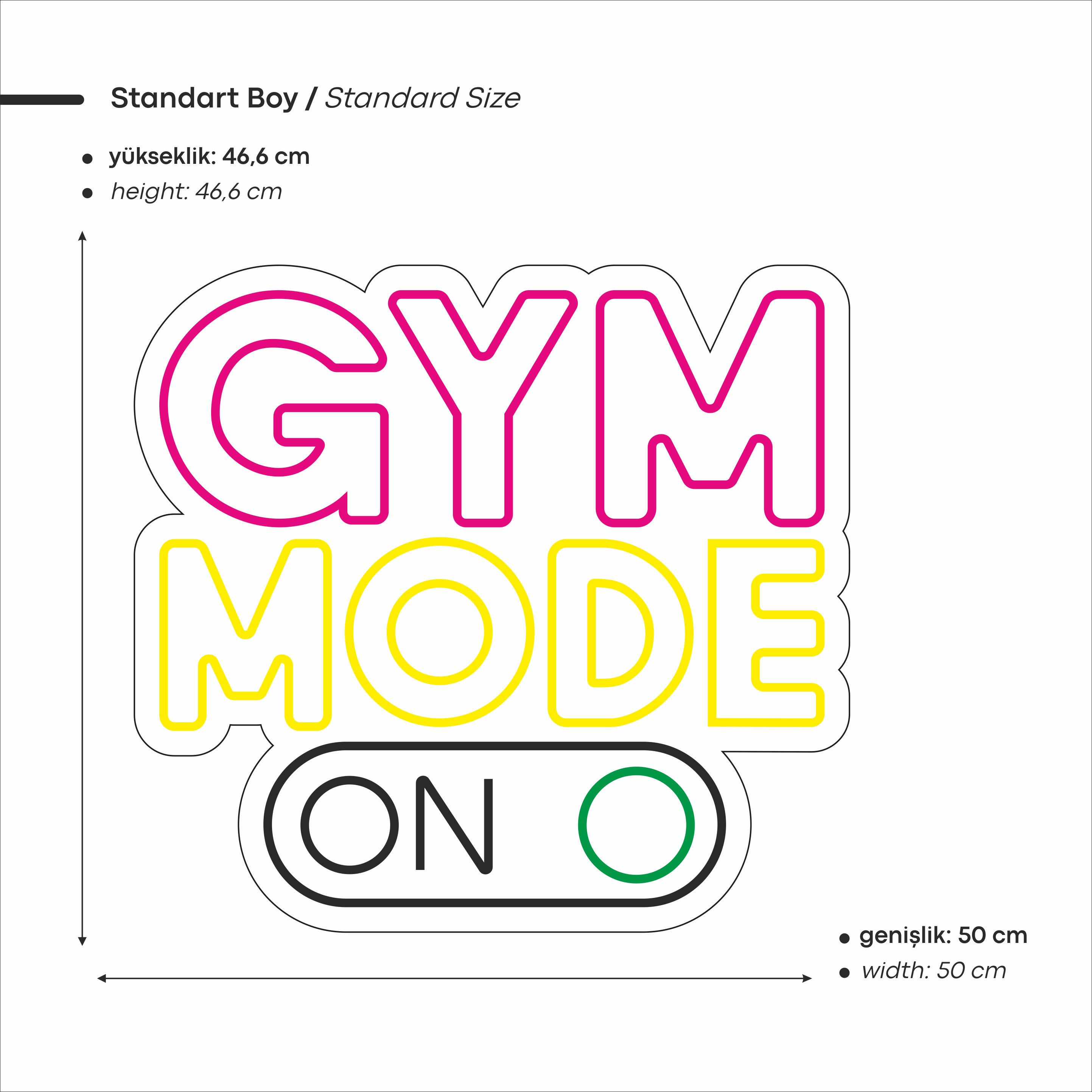 Gym Mode On Yazılı Led Neon