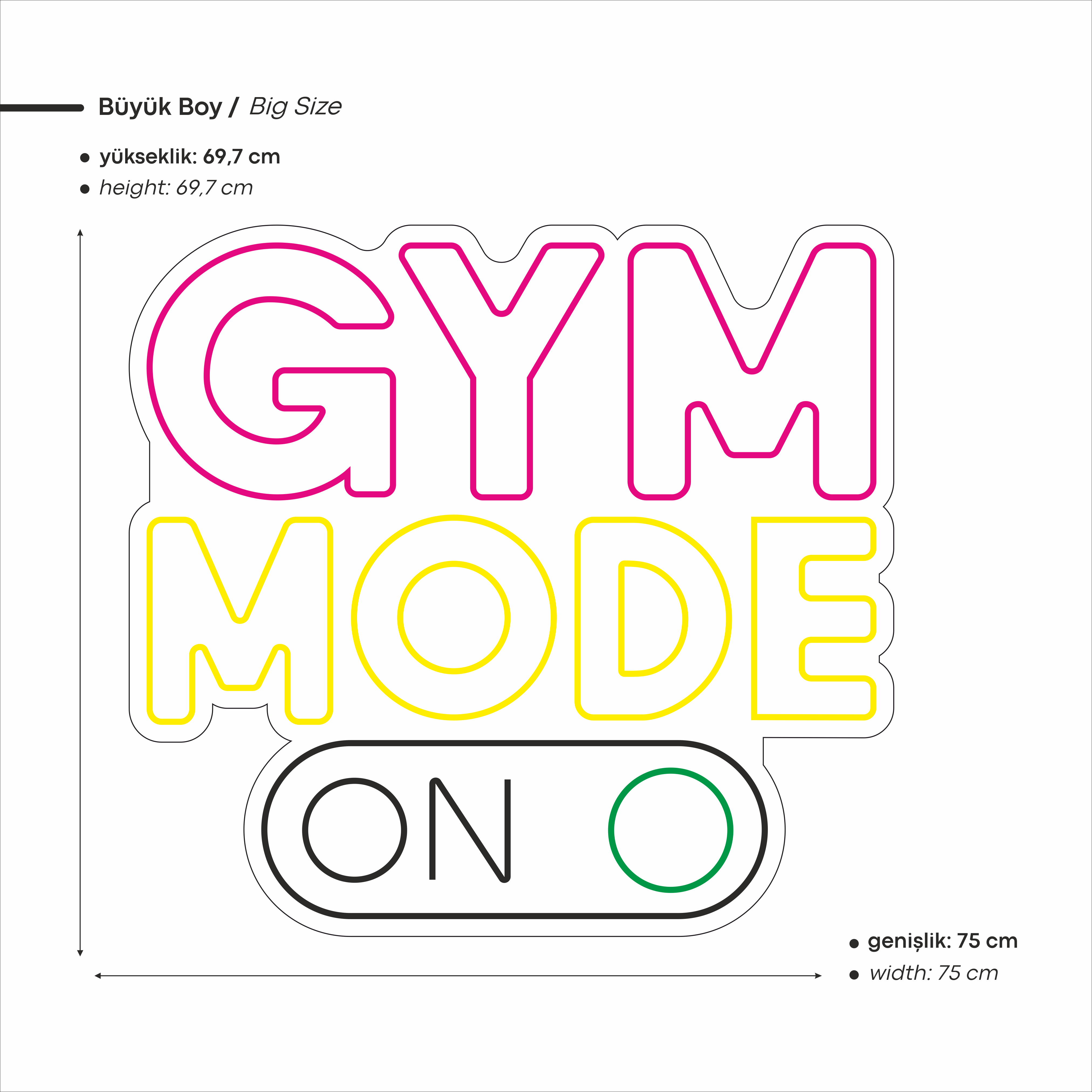 Gym Mode On Yazılı Led Neon