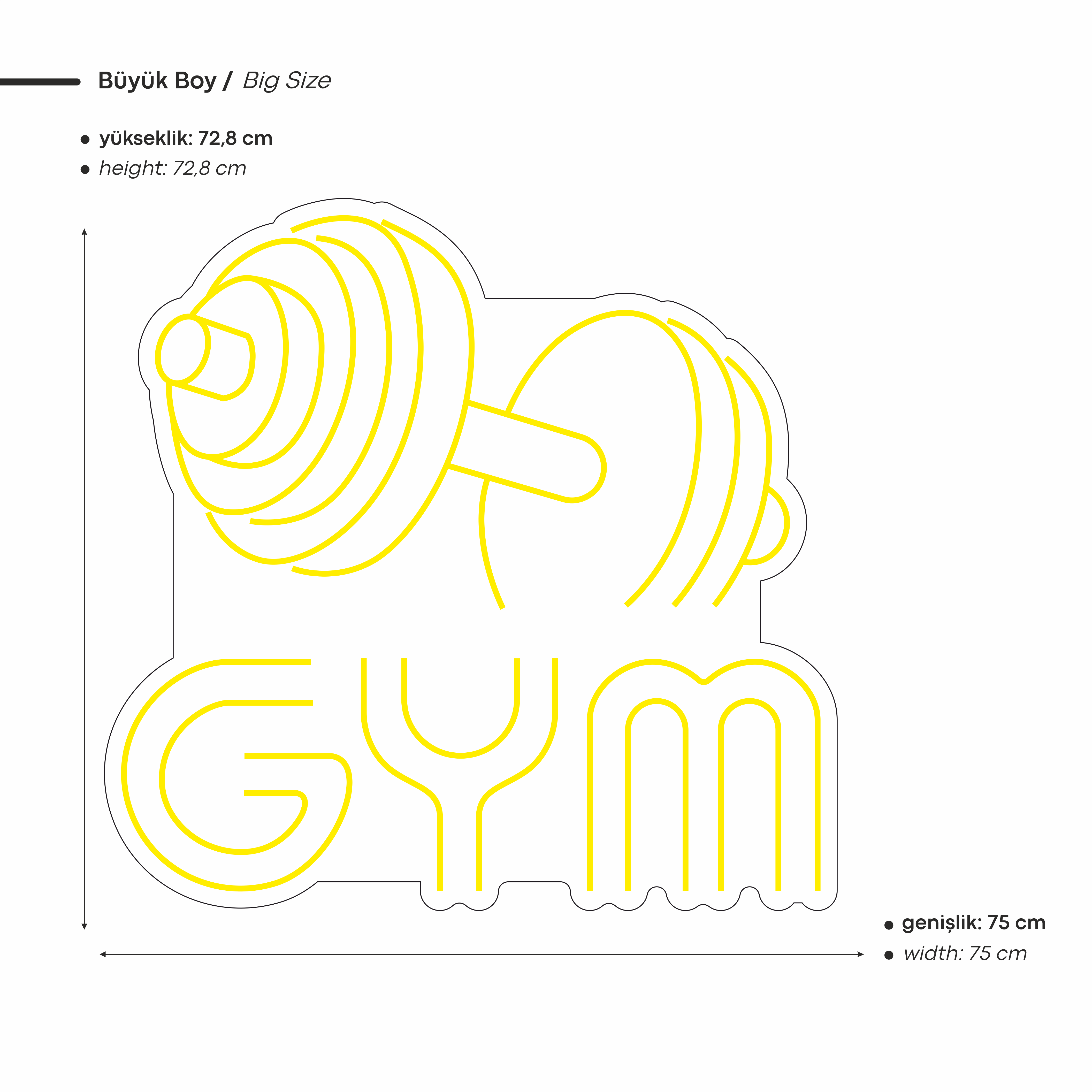 Gym Yazılı Figürlü Led Neon