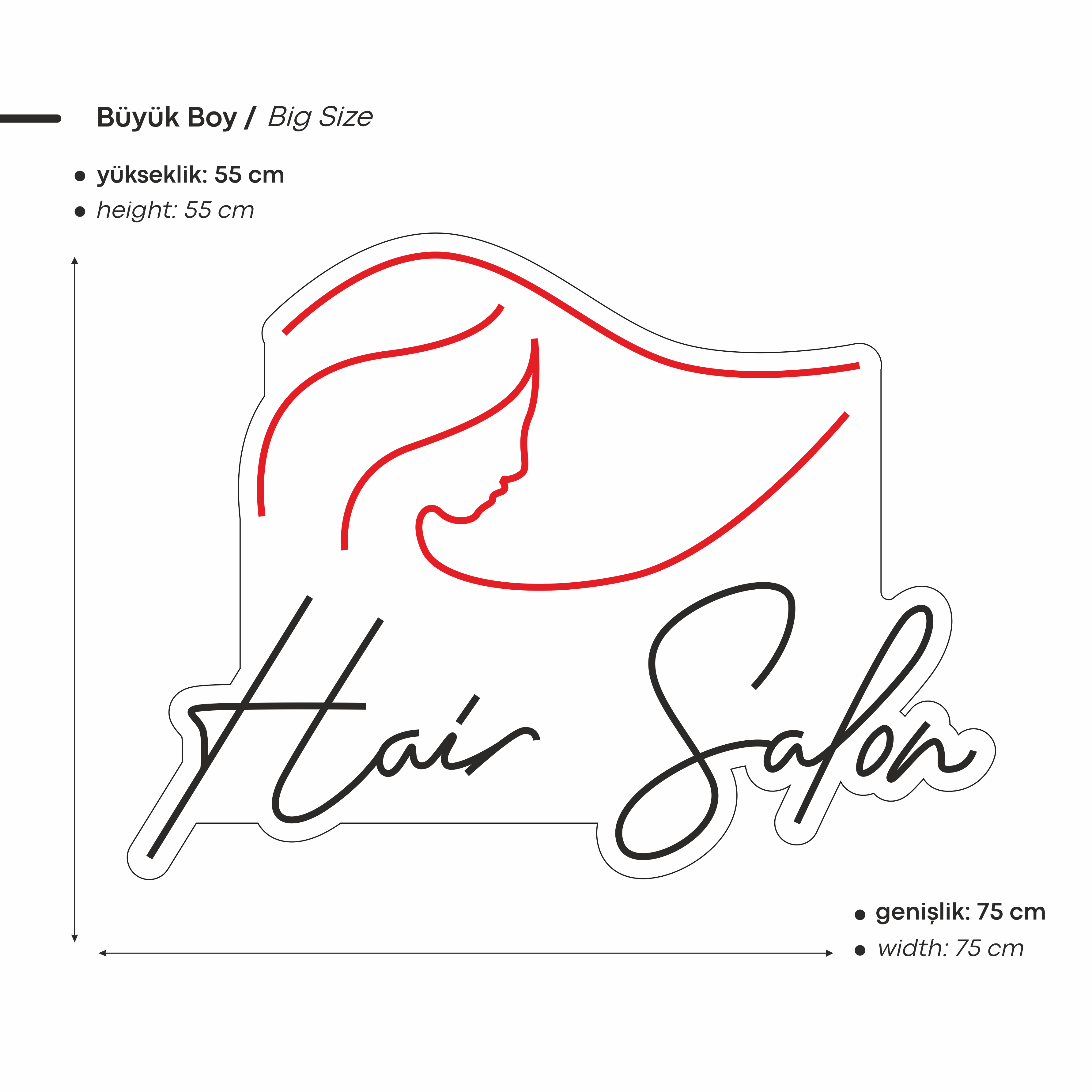 Hair Salon Yazılı Figürlü Led Neon