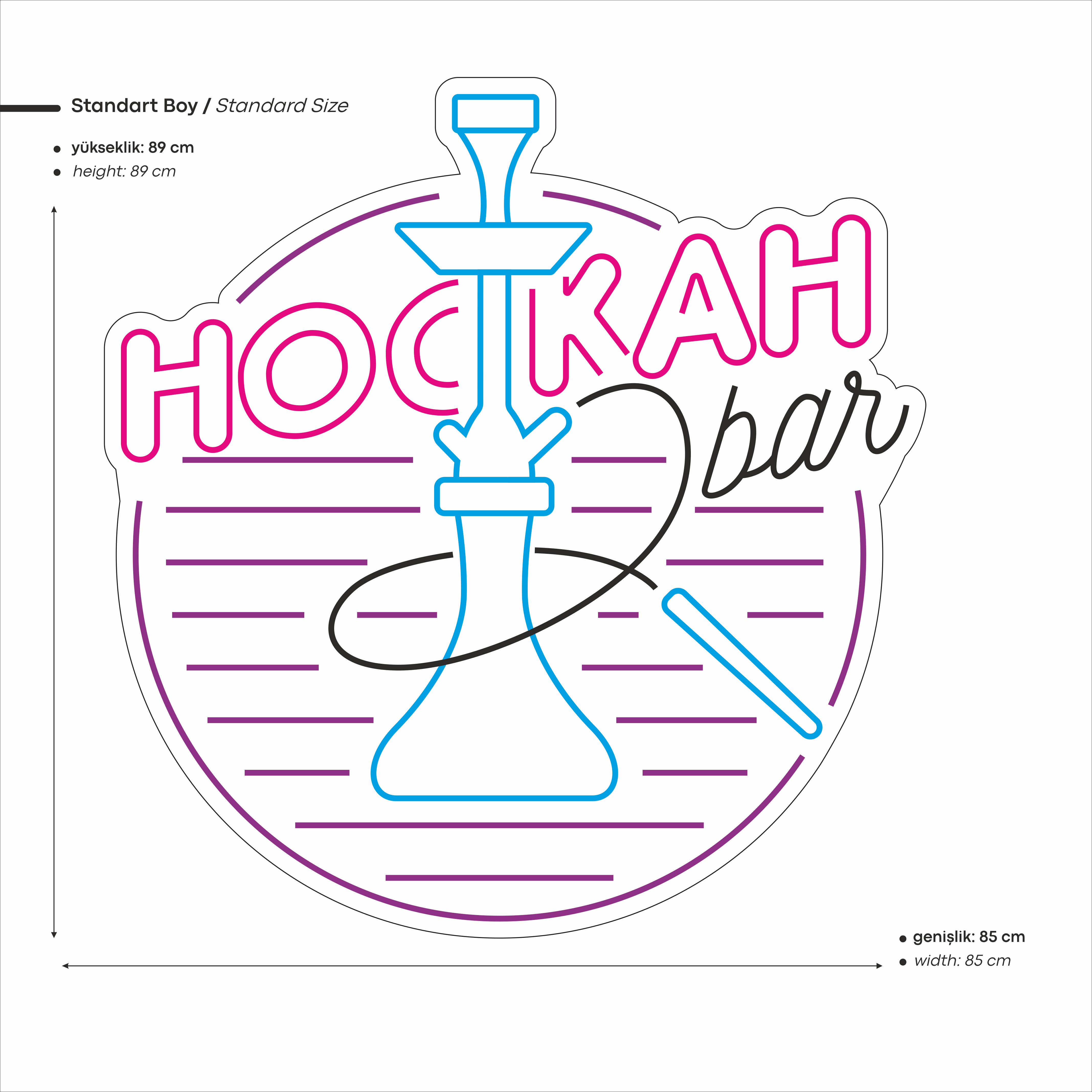 Hookah Bar Yazılı Figürlü Led Neon