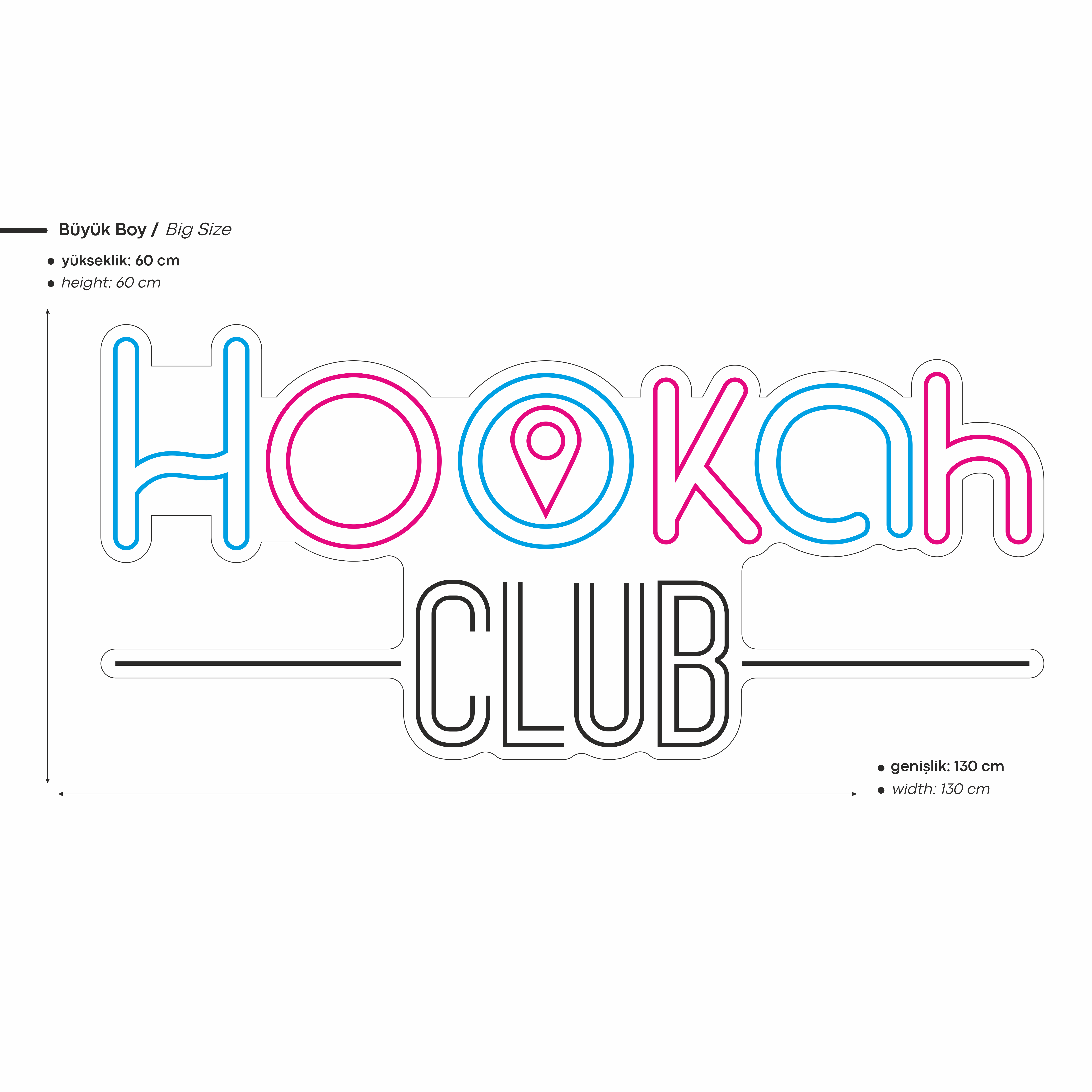 Hookah Club Yazılı Led Neon