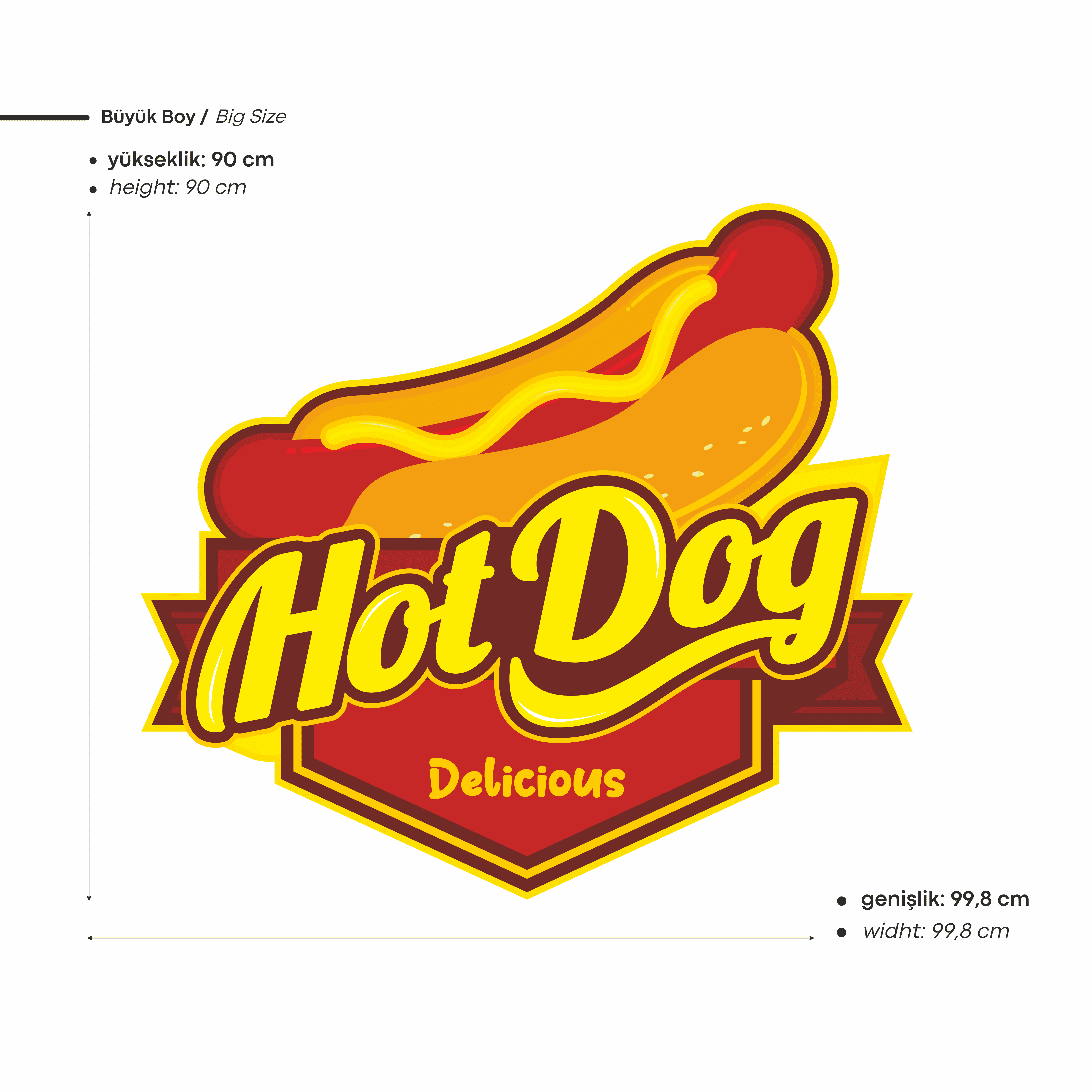 Hot Dog Baskılı Neon Tabela
