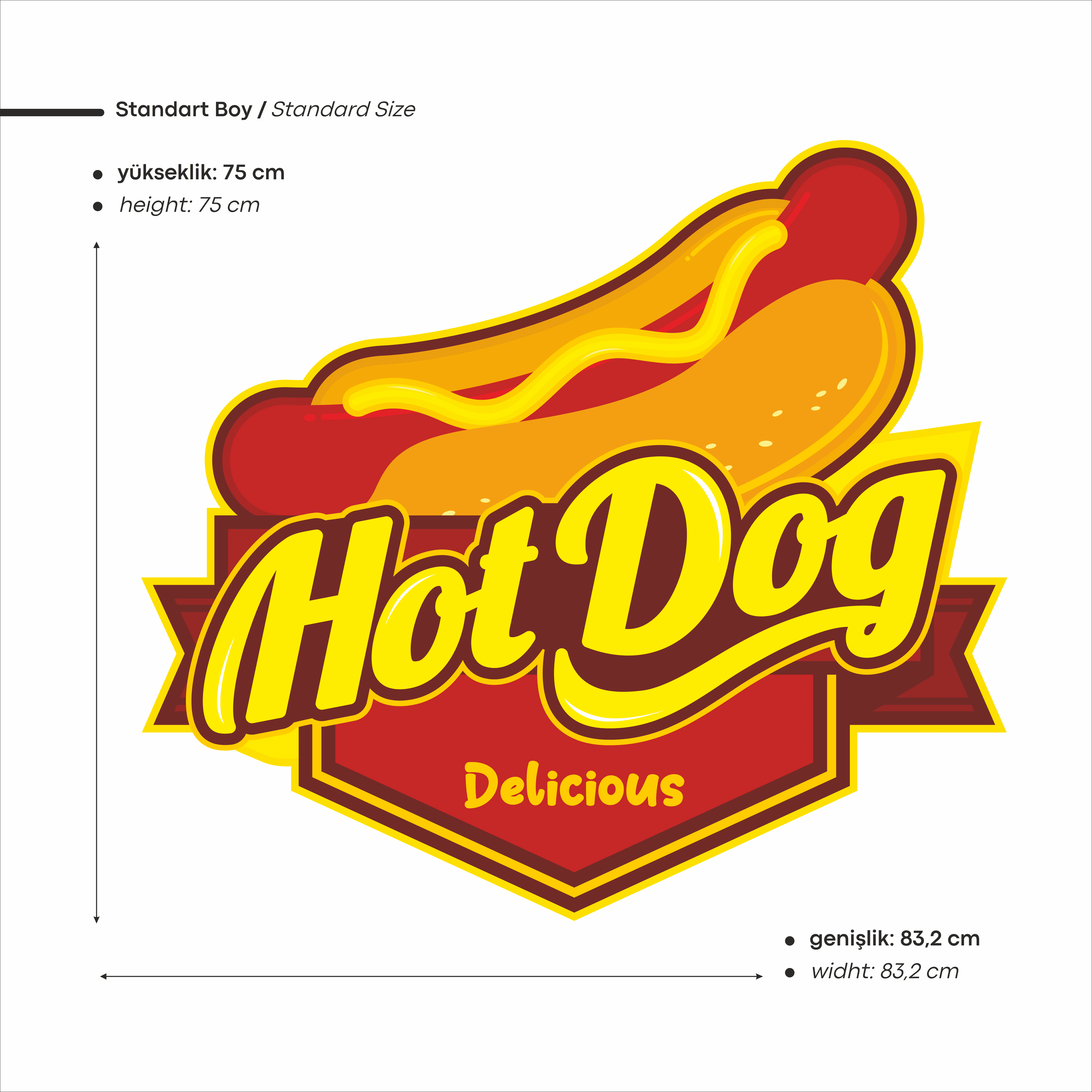 Hot Dog Baskılı Neon Tabela