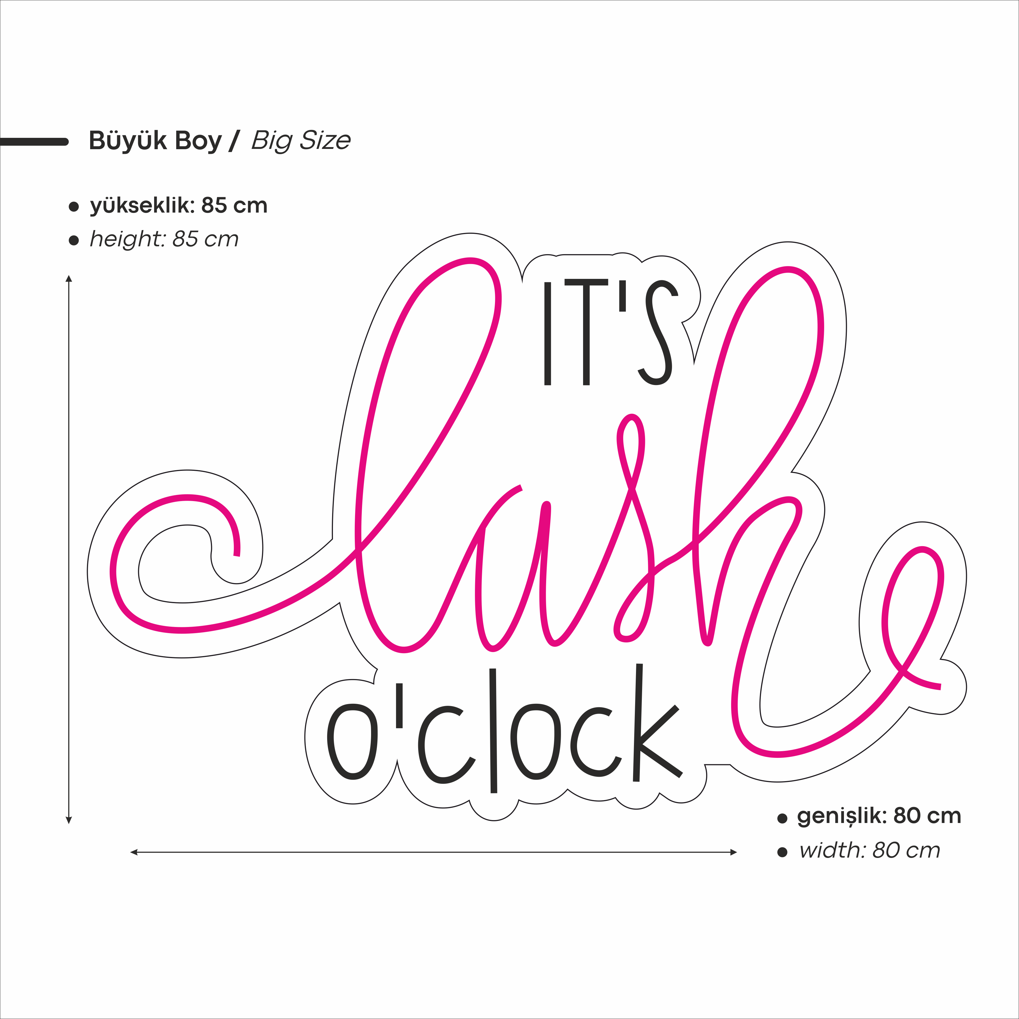 It's Lash O'Clock Yazılı Led Neon