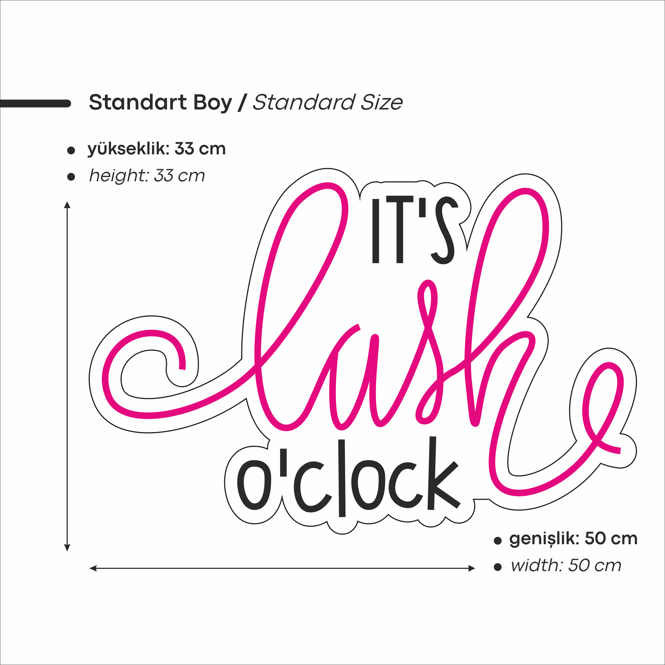 It's Lash O'Clock Yazılı Led Neon