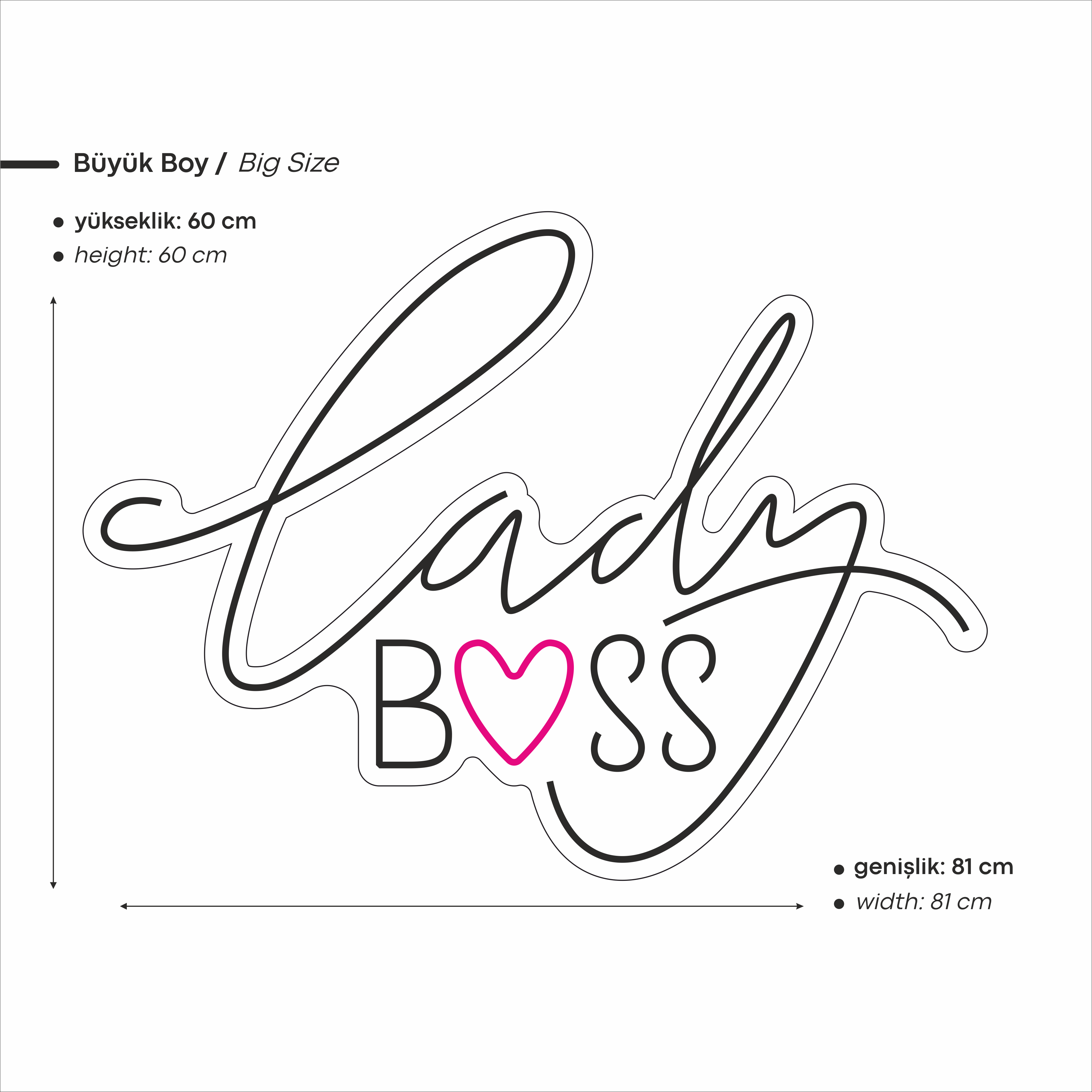 Lady Boss Yazılı Led Neon