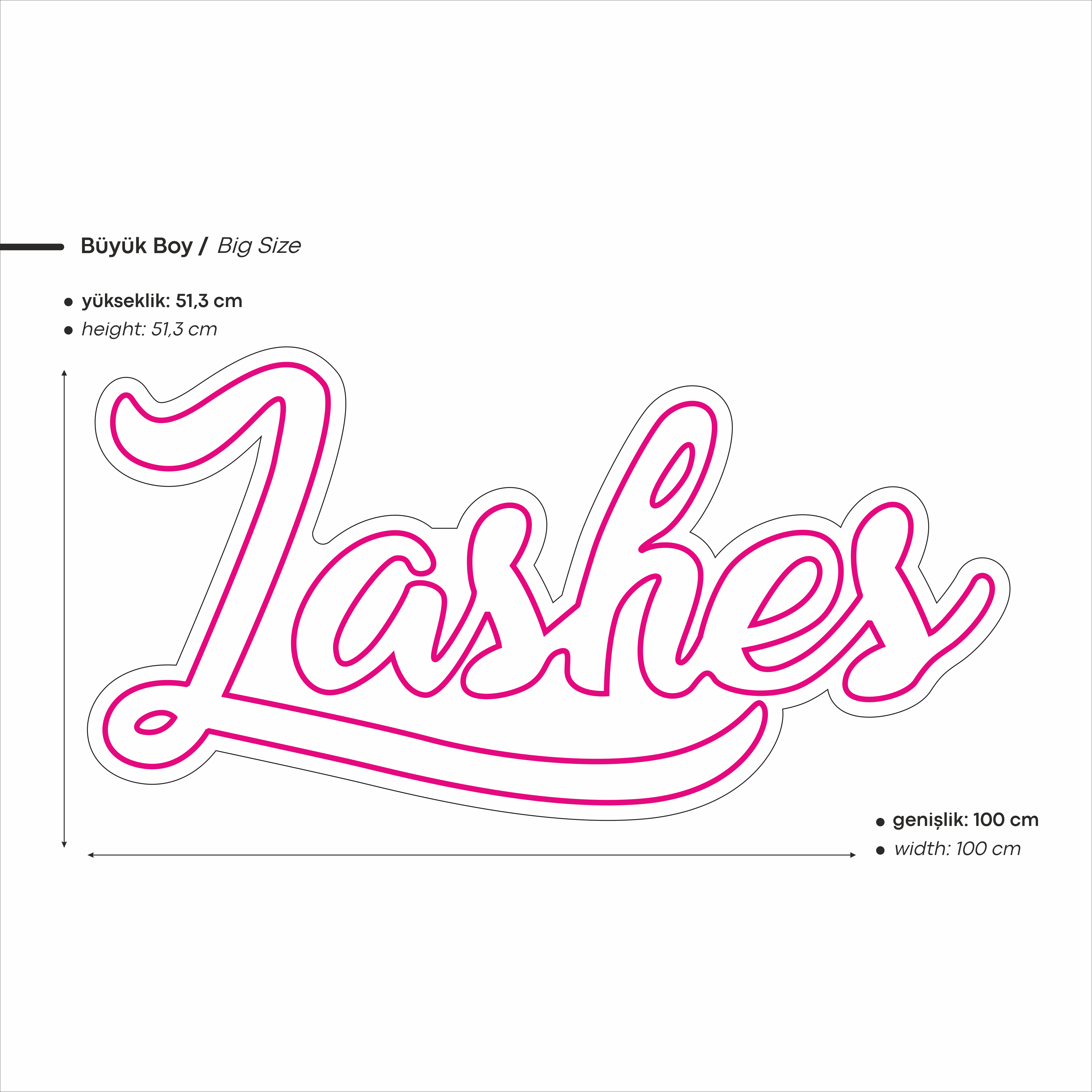 Lashes Yazılı Led Neon