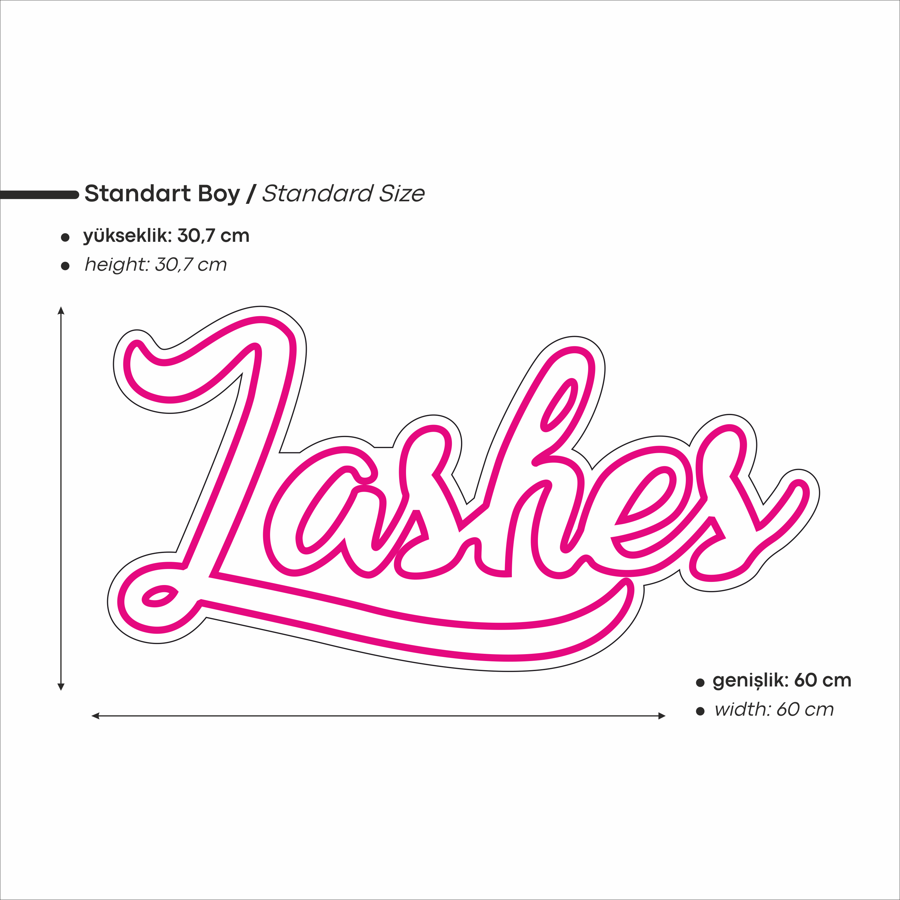 Lashes Yazılı Led Neon