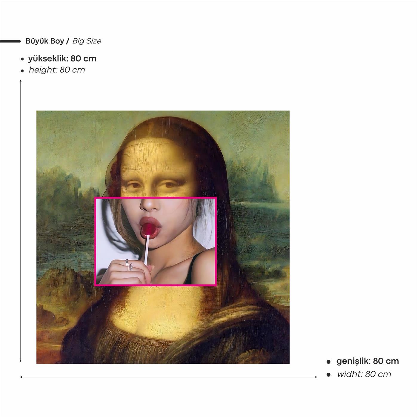 Modern Mona Lisa Baskılı Neon Tabela
