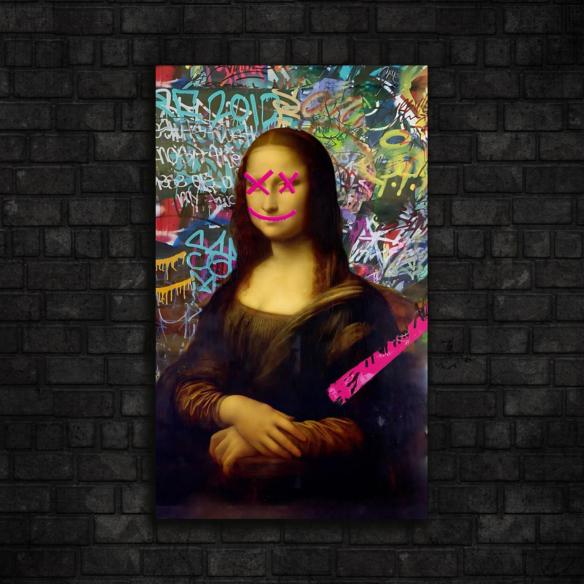 Mona Lisa Graffiti Baskılı Neon Tabela