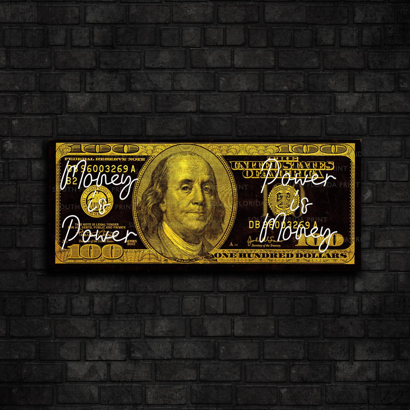 Money is Power Baskılı Neon Tabela