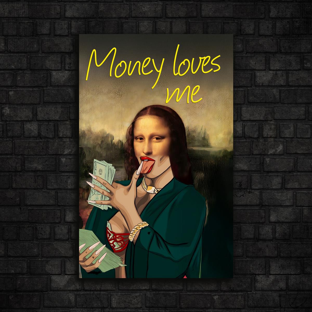 Money Lisa Baskılı Neon Tabela