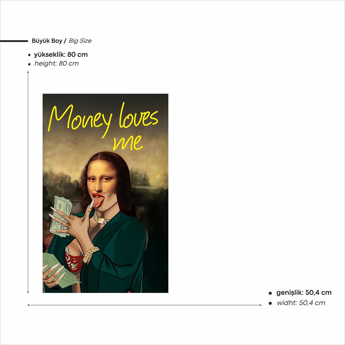 Money Lisa Baskılı Neon Tabela