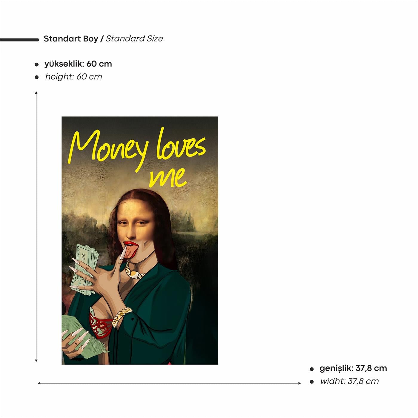 Money Lisa Baskılı Neon Tabela