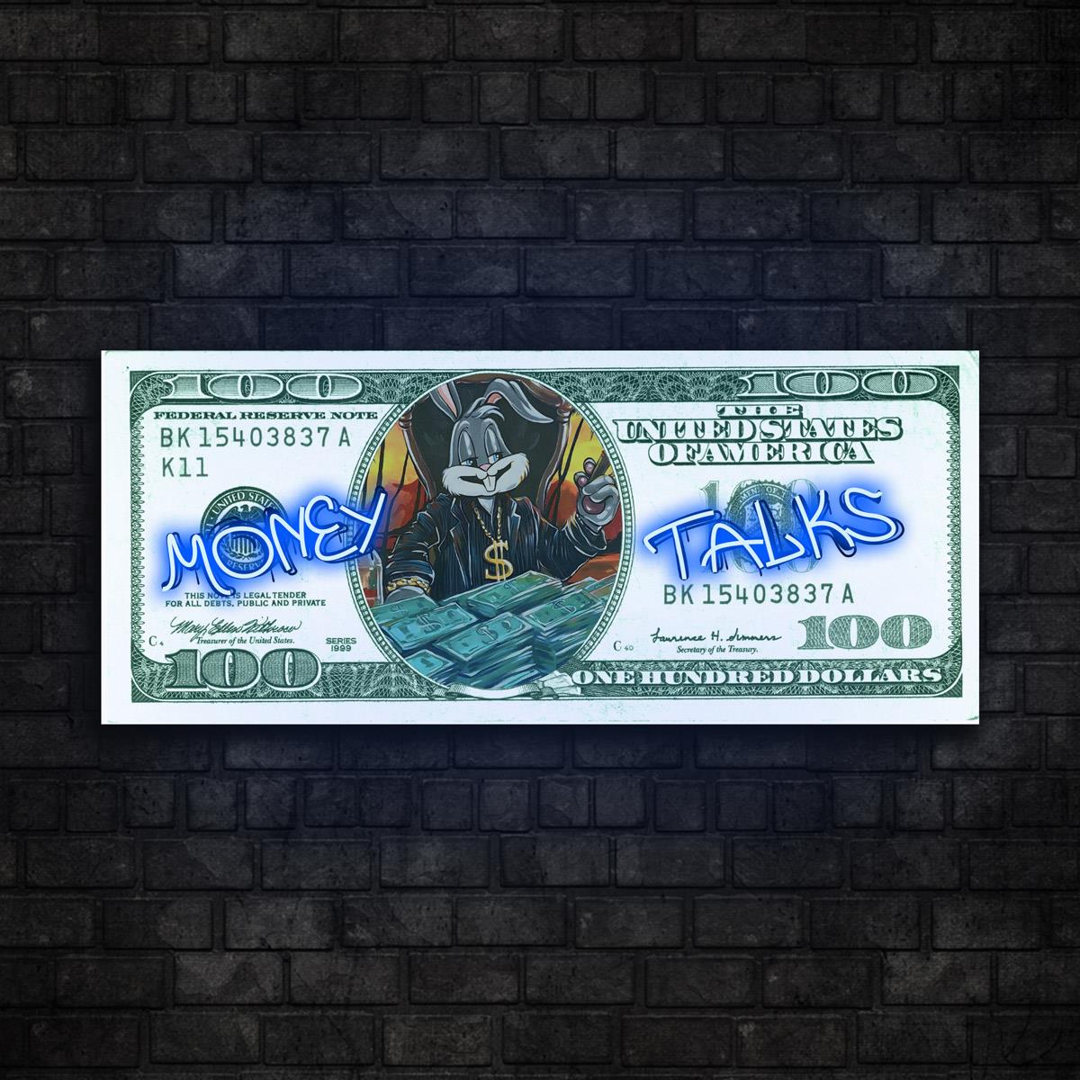Money Tolks Dolar Baskılı Neon Tabela