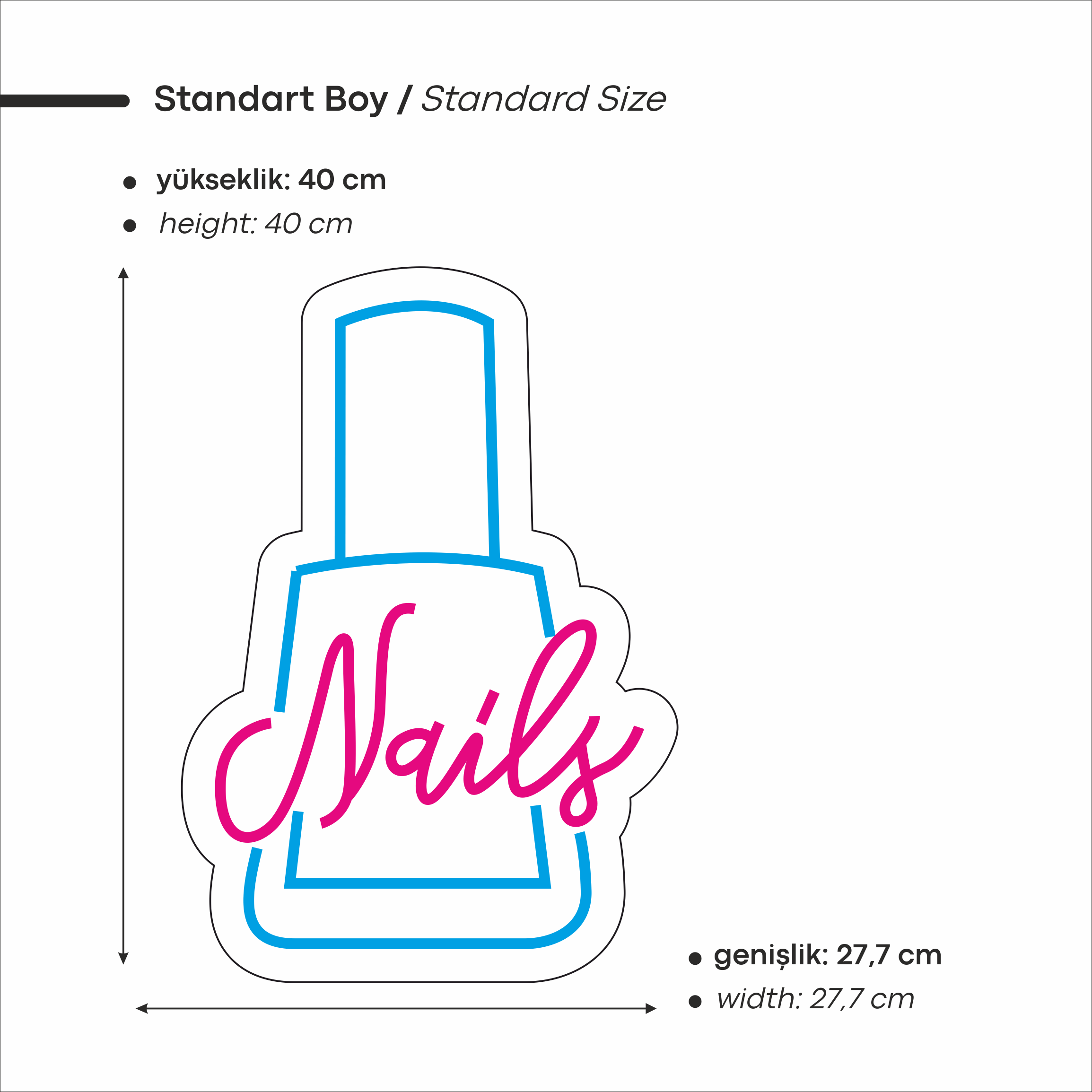 Nails Yazılı Figürlü Led Neon