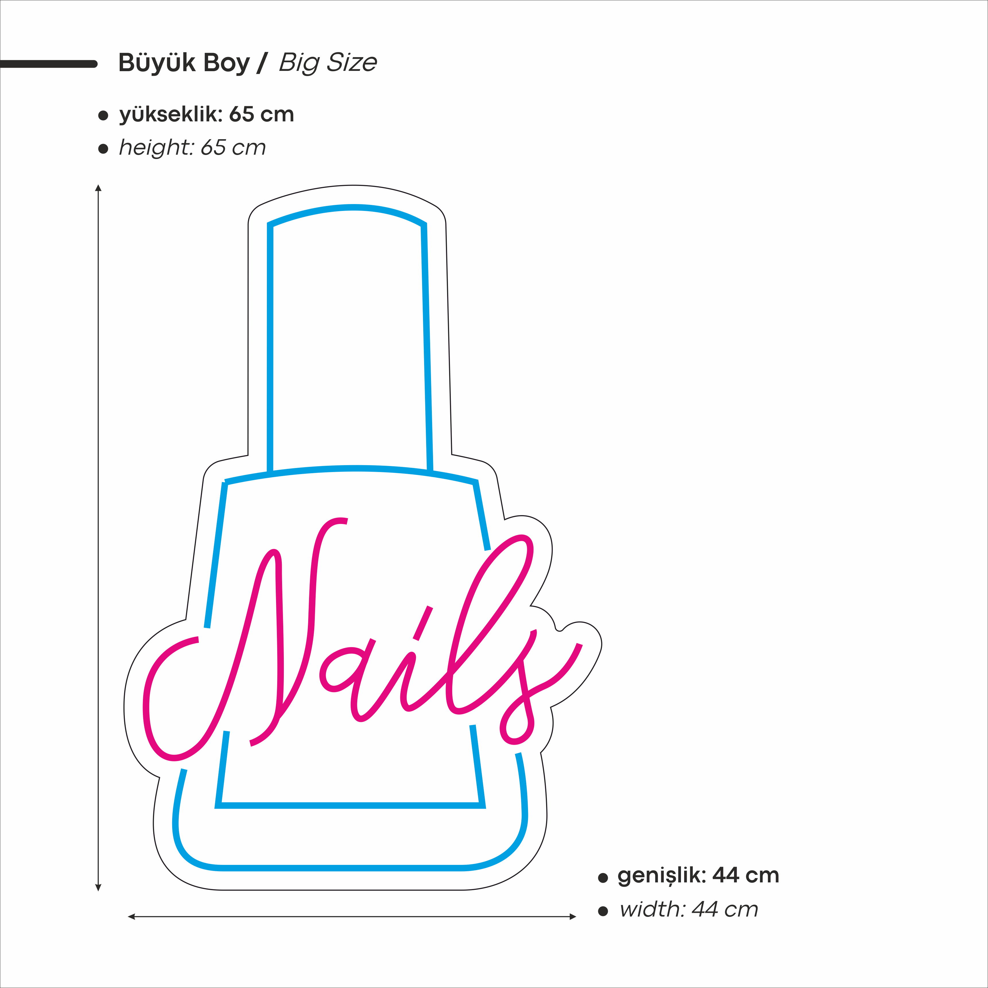 Nails Yazılı Figürlü Led Neon