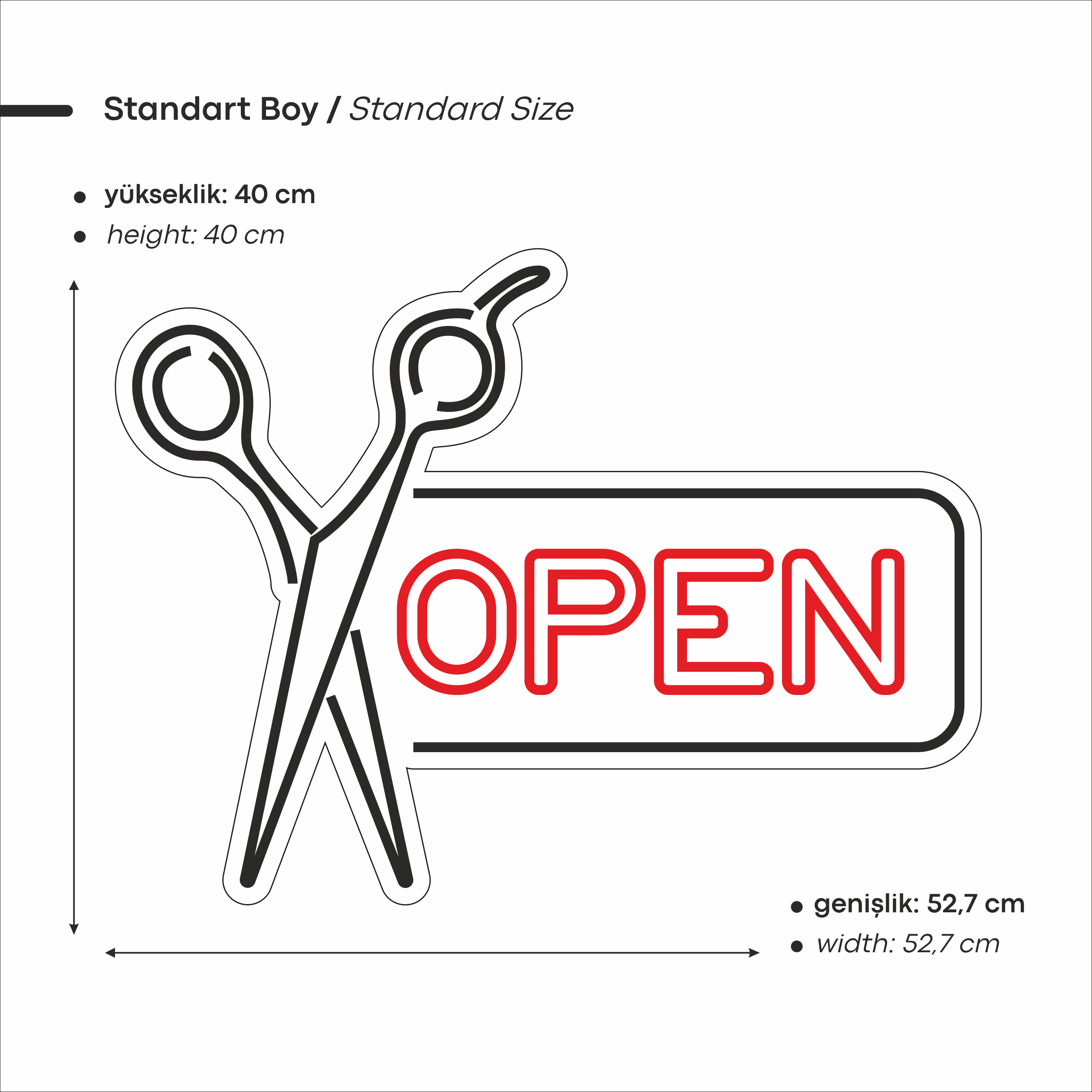 Open Yazılı Figürlü Led Neon
