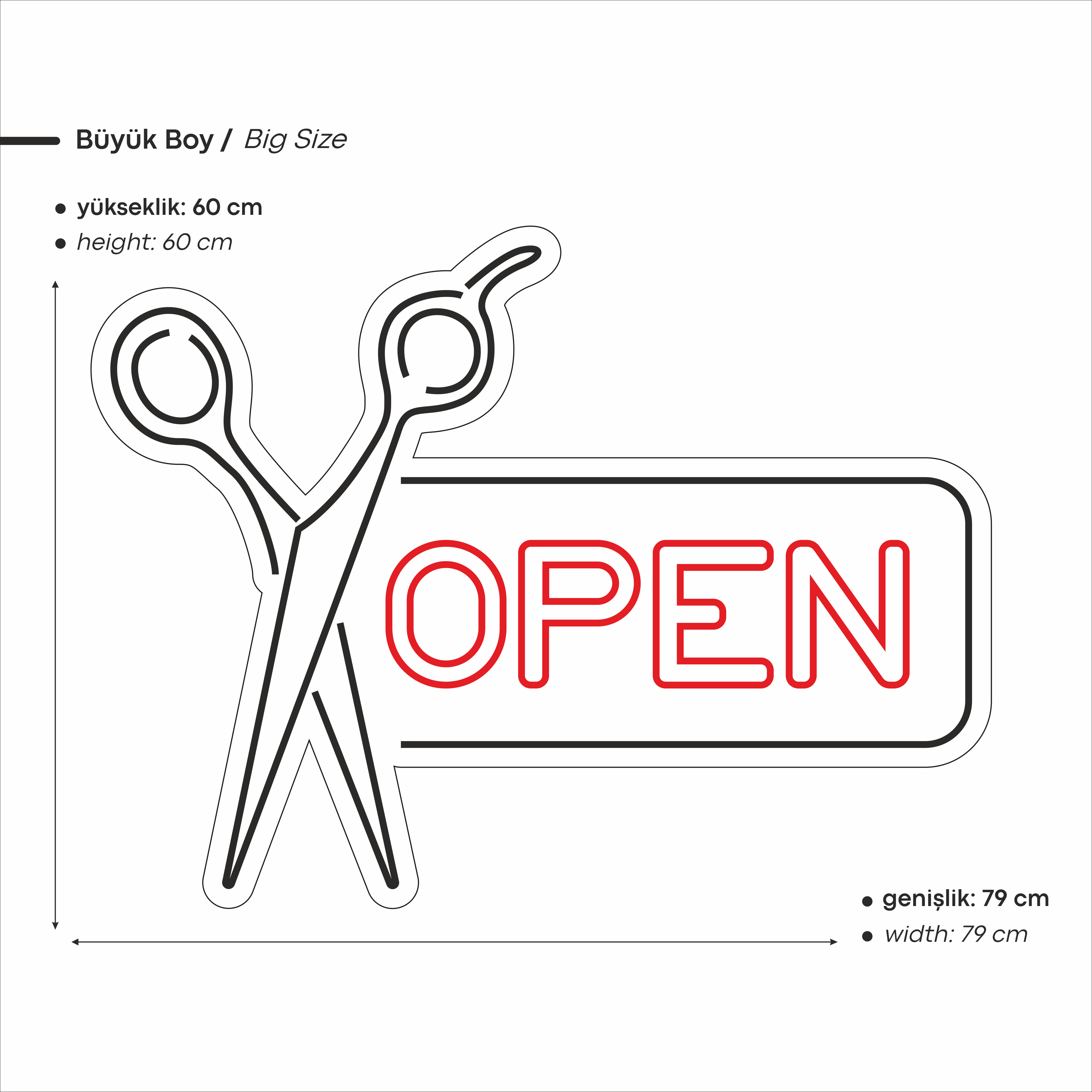 Open Yazılı Figürlü Led Neon