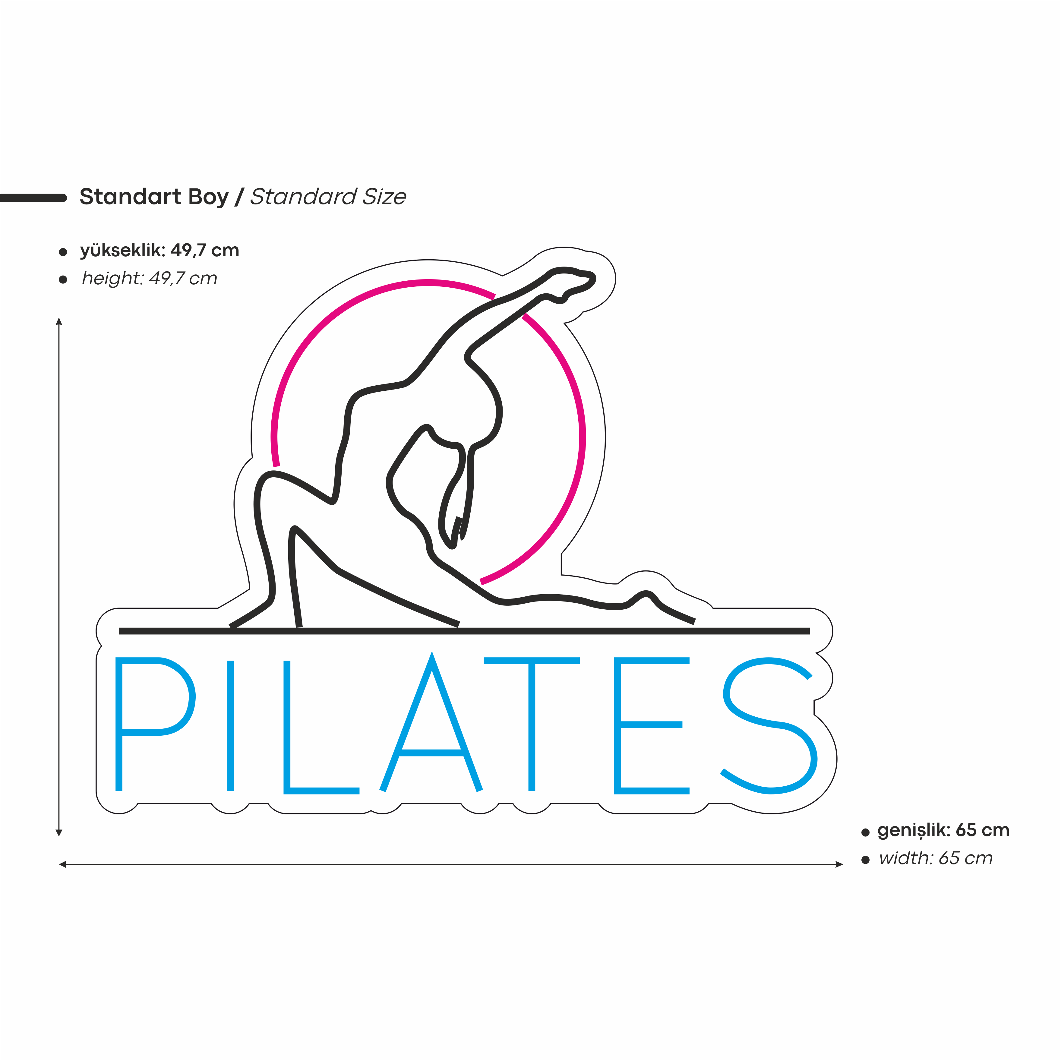 Pilates Yazılı Figürlü Led Neon