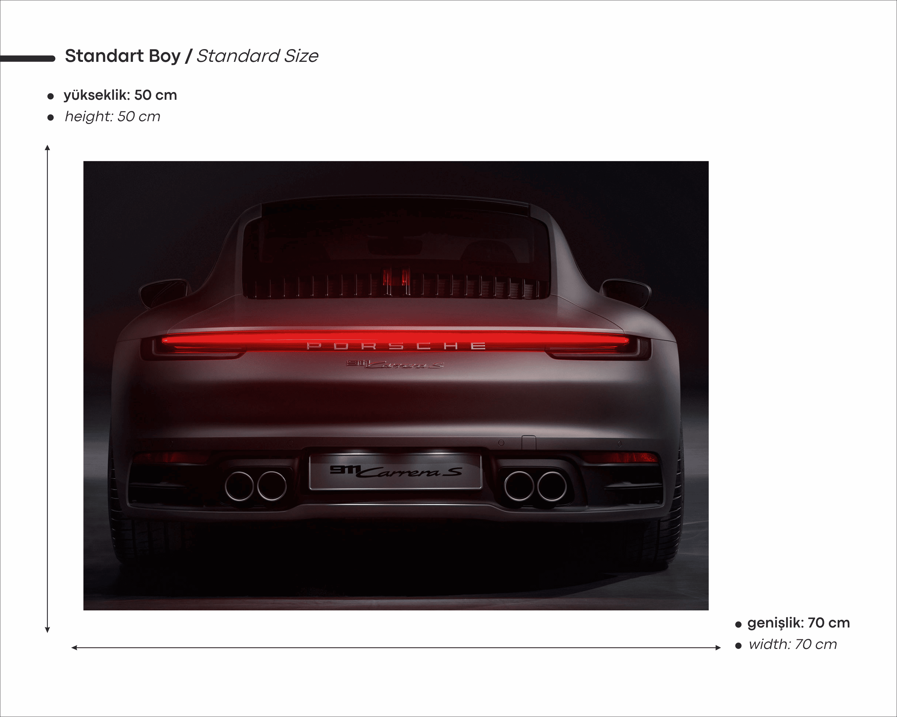 Porsche 911 Carrera S Araba Neon Tablo