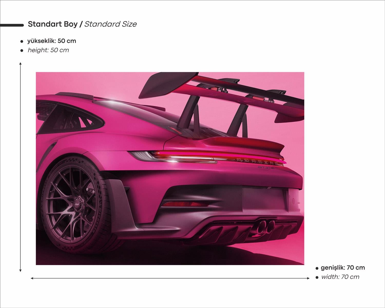 Porsche GT3 RS Araba Neon Tablo