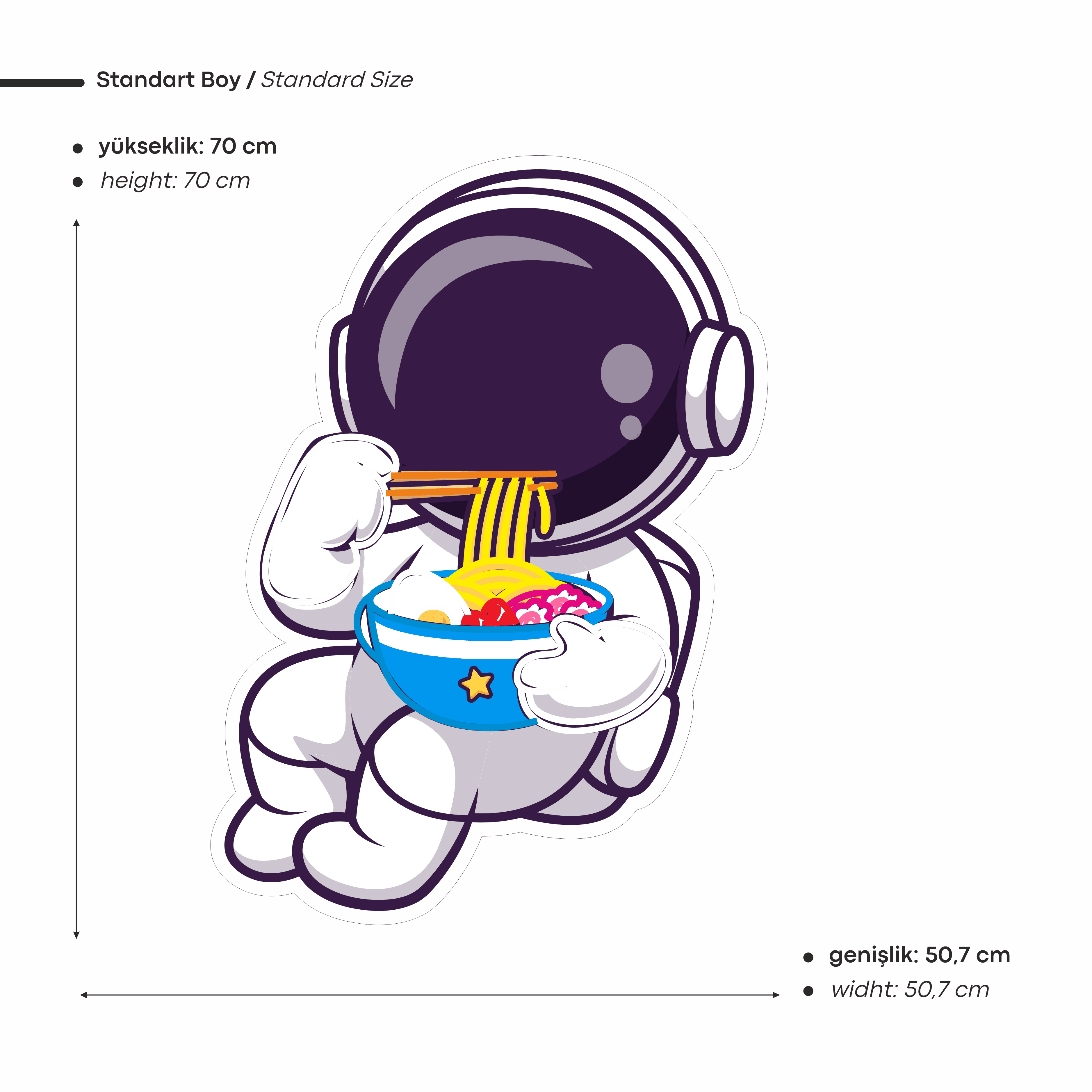 Ramen Astronot Baskılı Neon Tabela