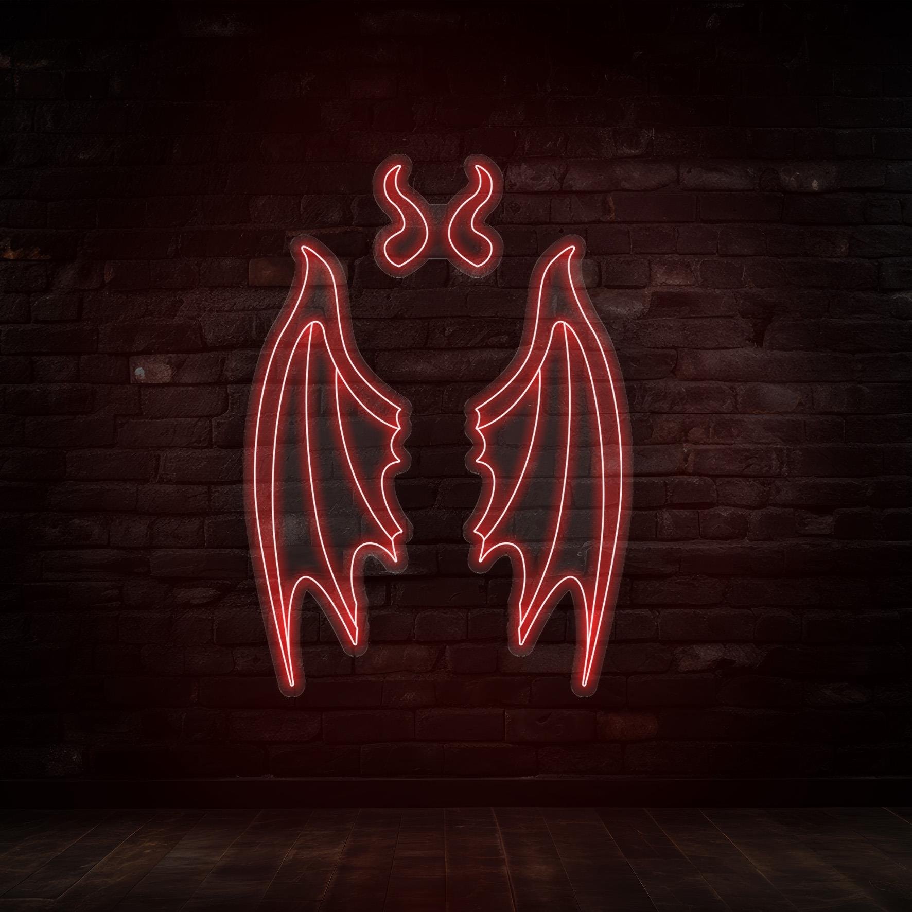Şeytan Kanatları Led Neon