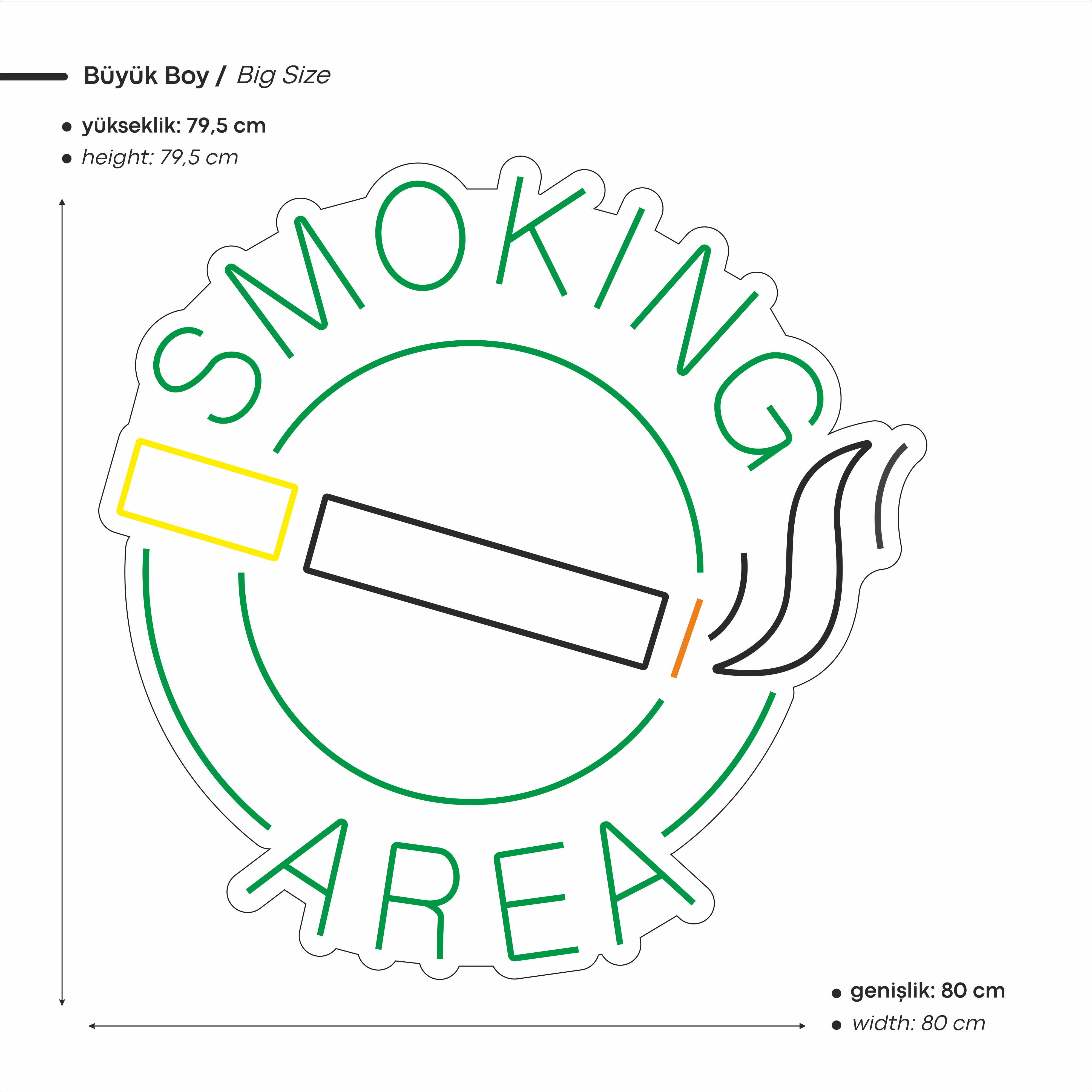Smoking Area Figürlü Led Neon