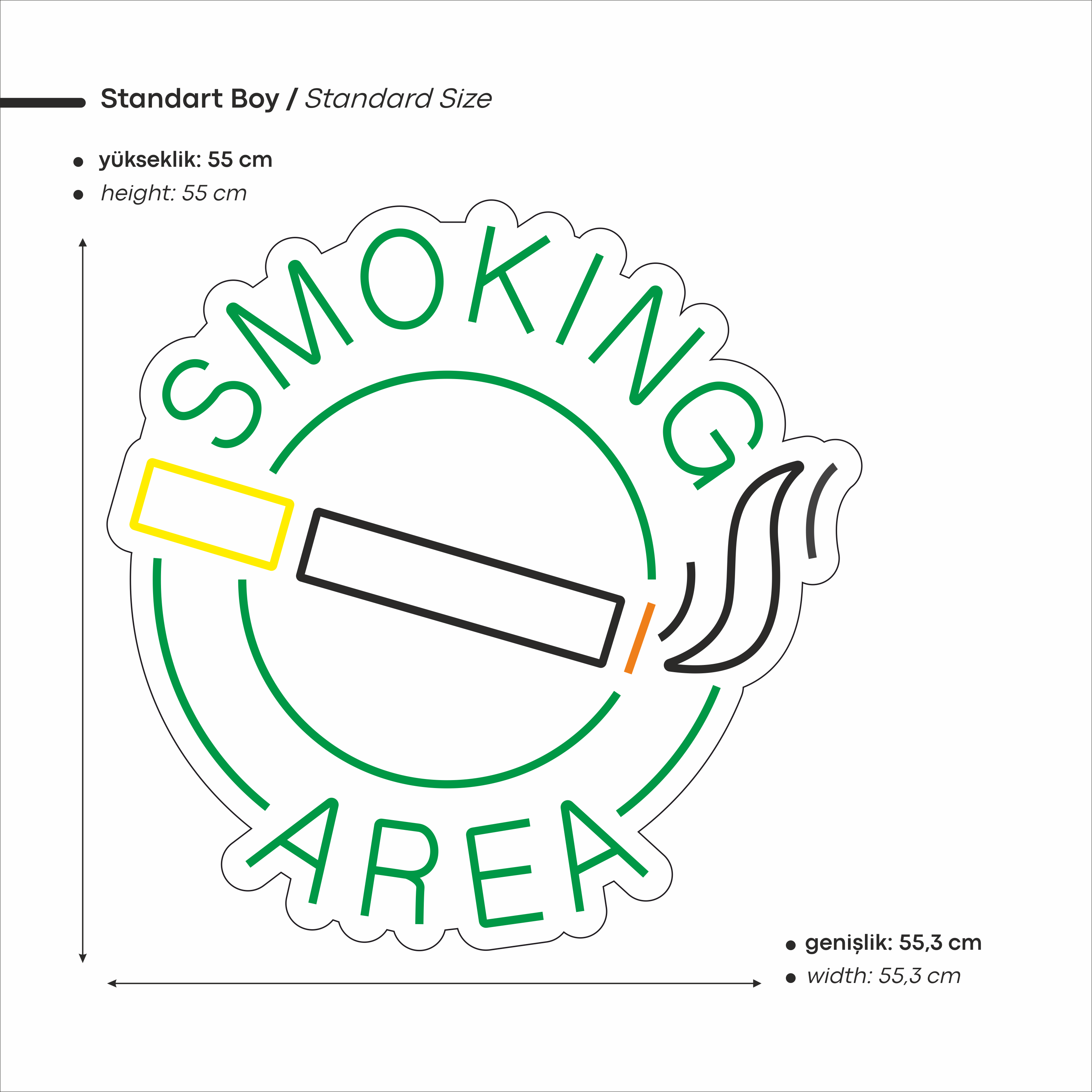 Smoking Area Figürlü Led Neon