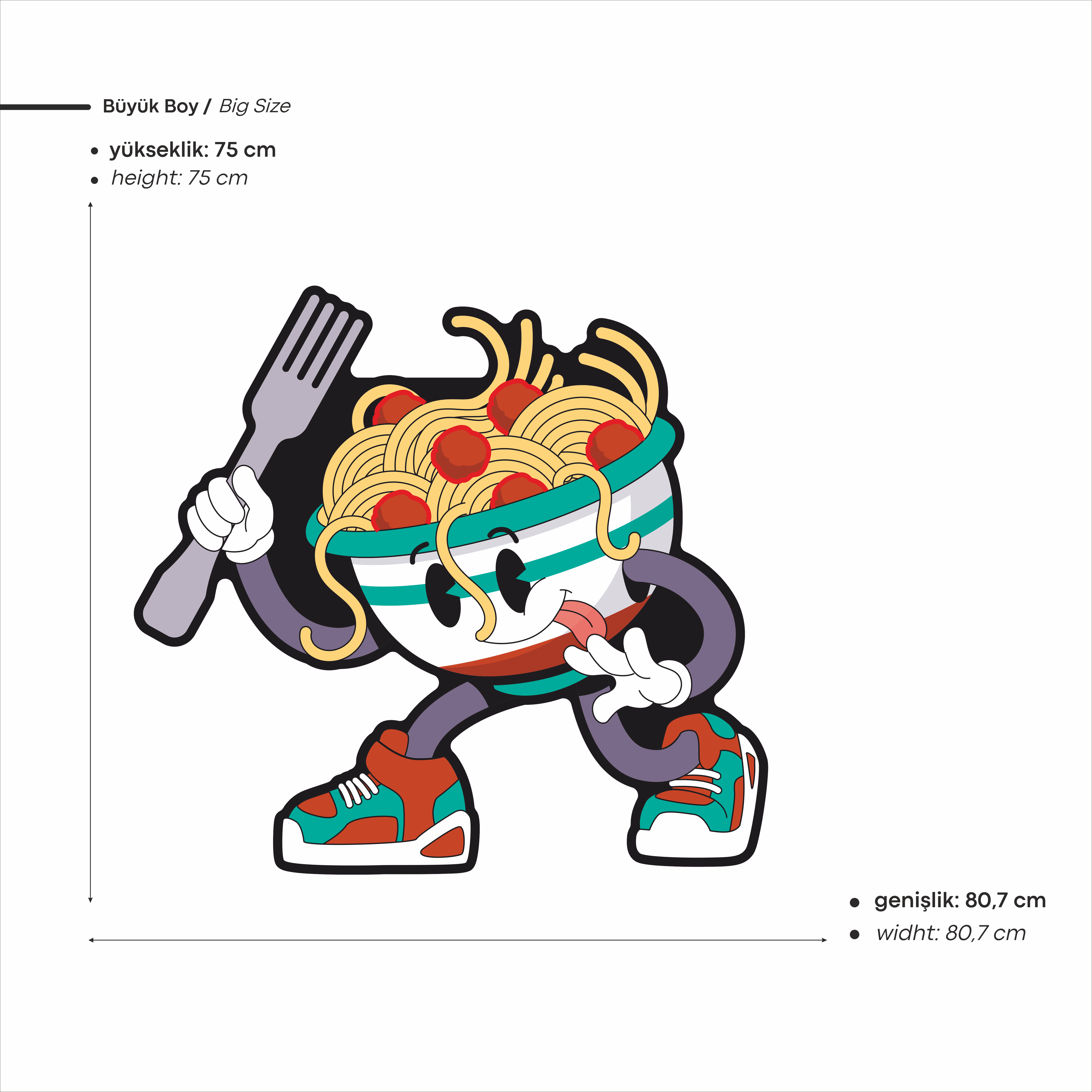 Spagetti Baskılı Neon Tabela