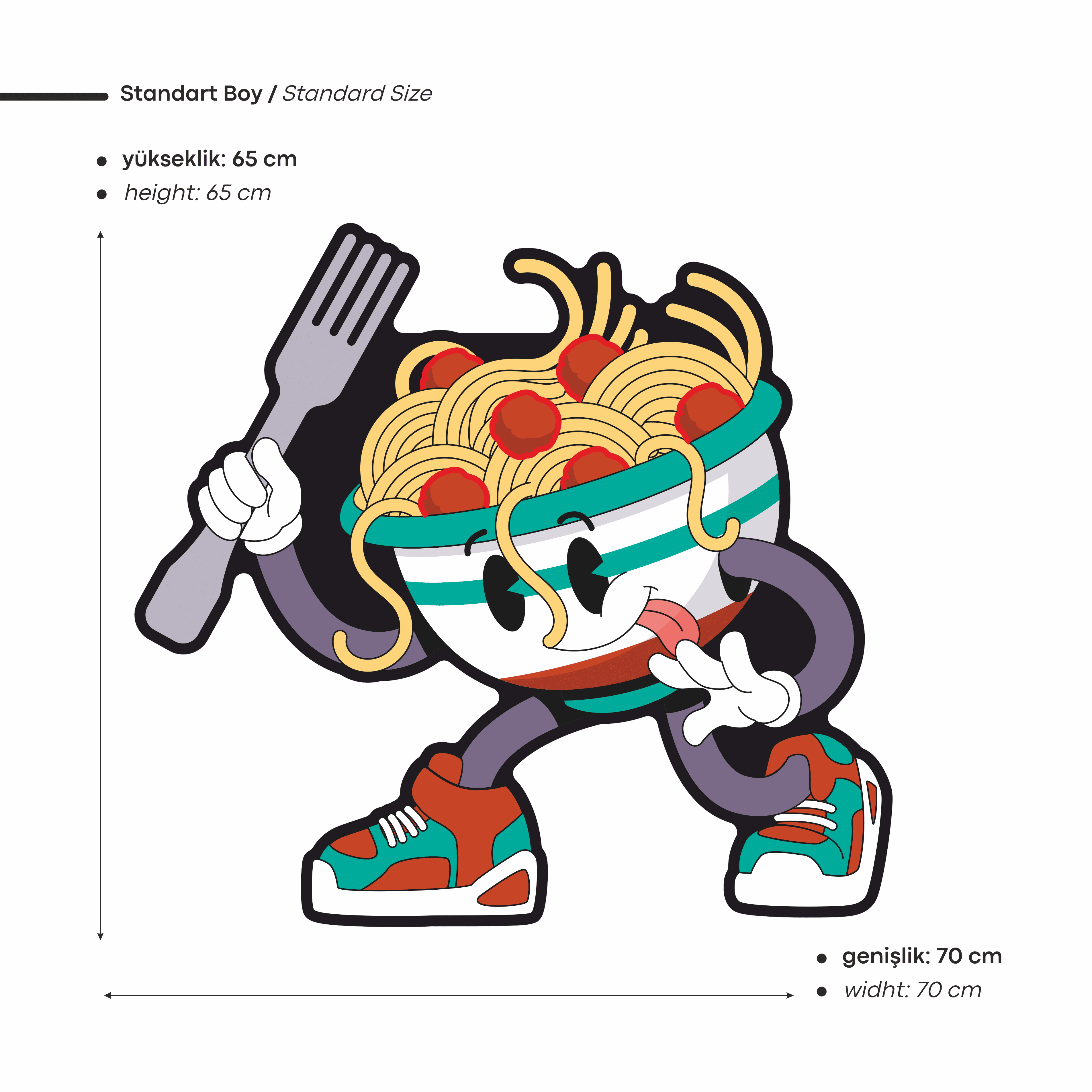 Spagetti Baskılı Neon Tabela