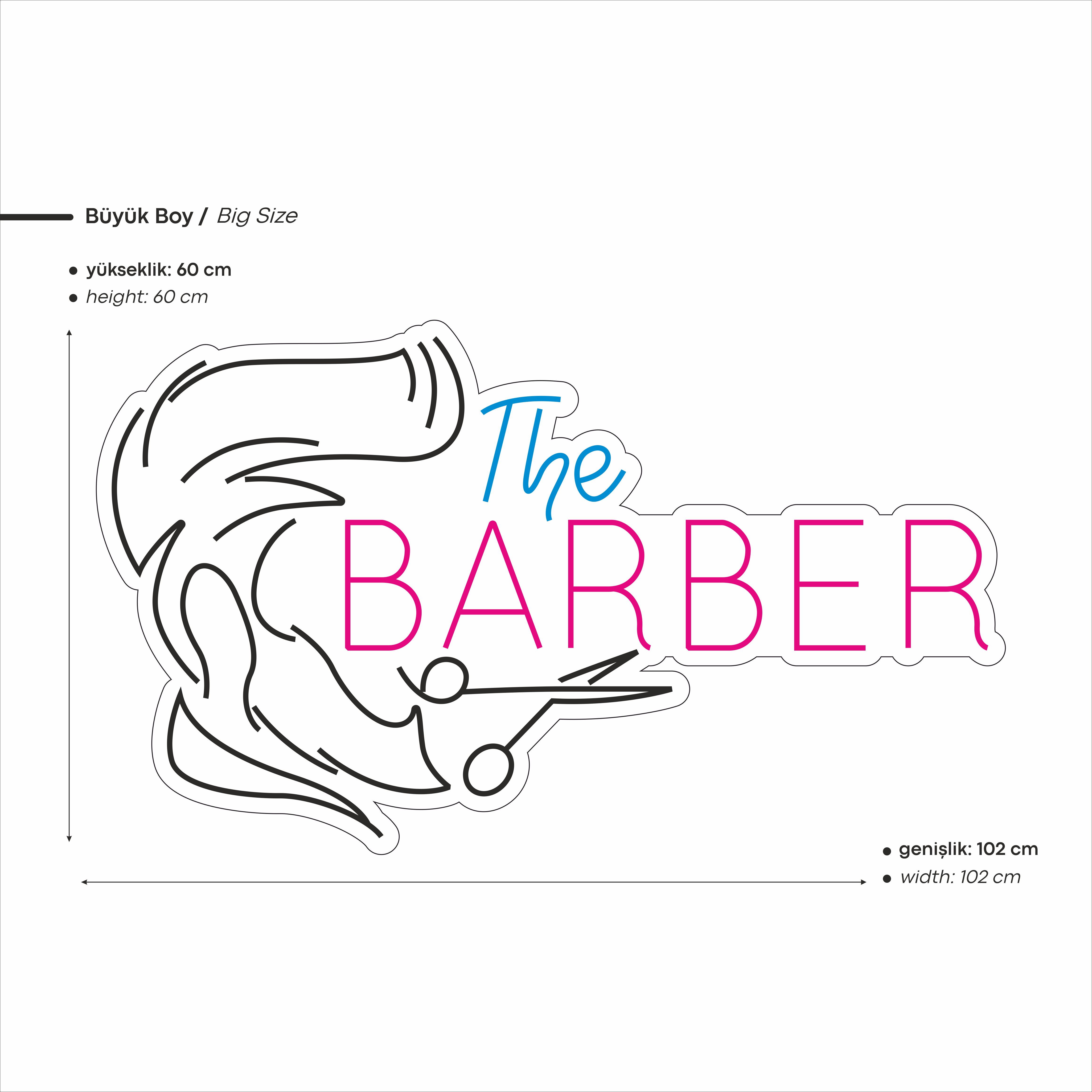 The Barber Yazılı Figürlü Led Neon