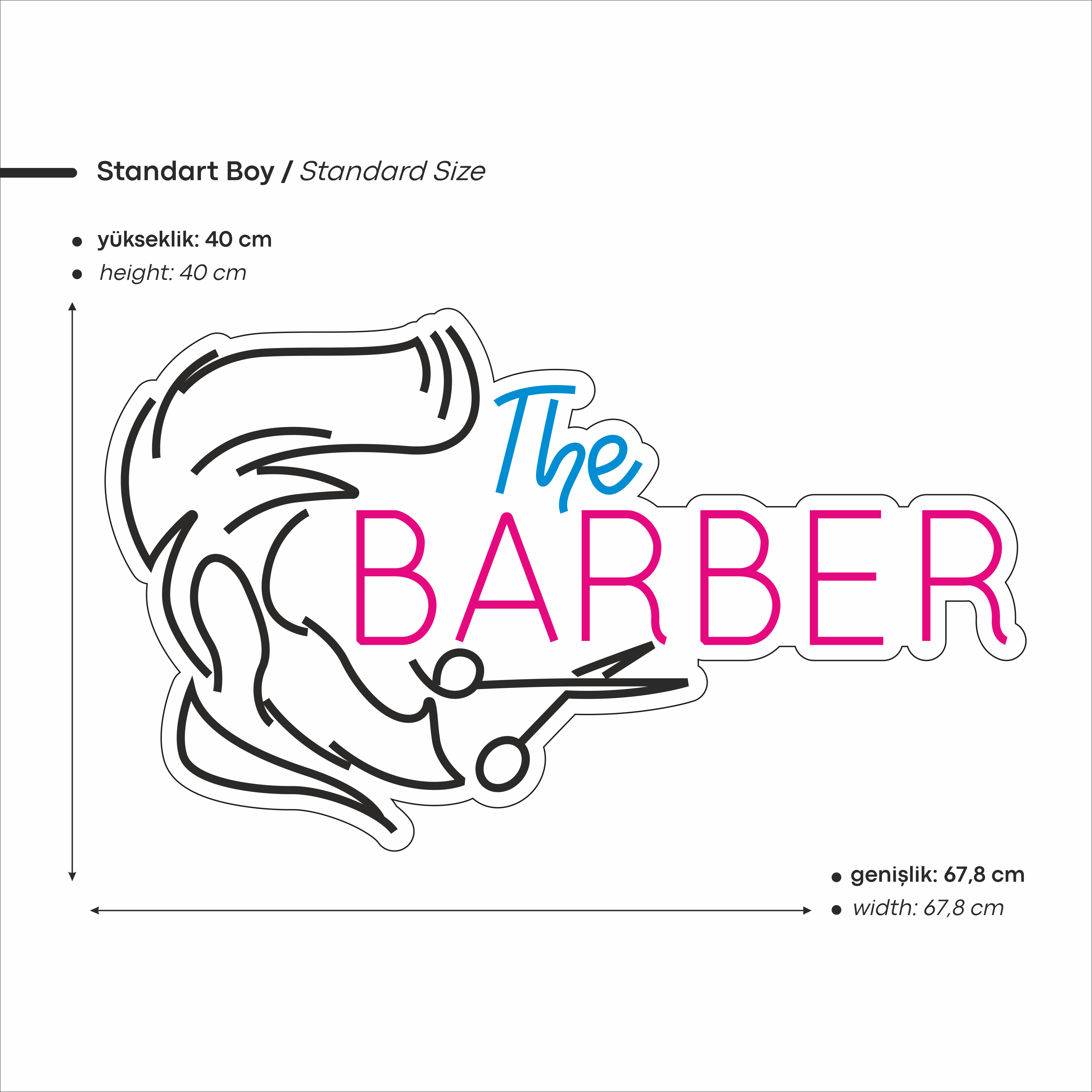 The Barber Yazılı Figürlü Led Neon