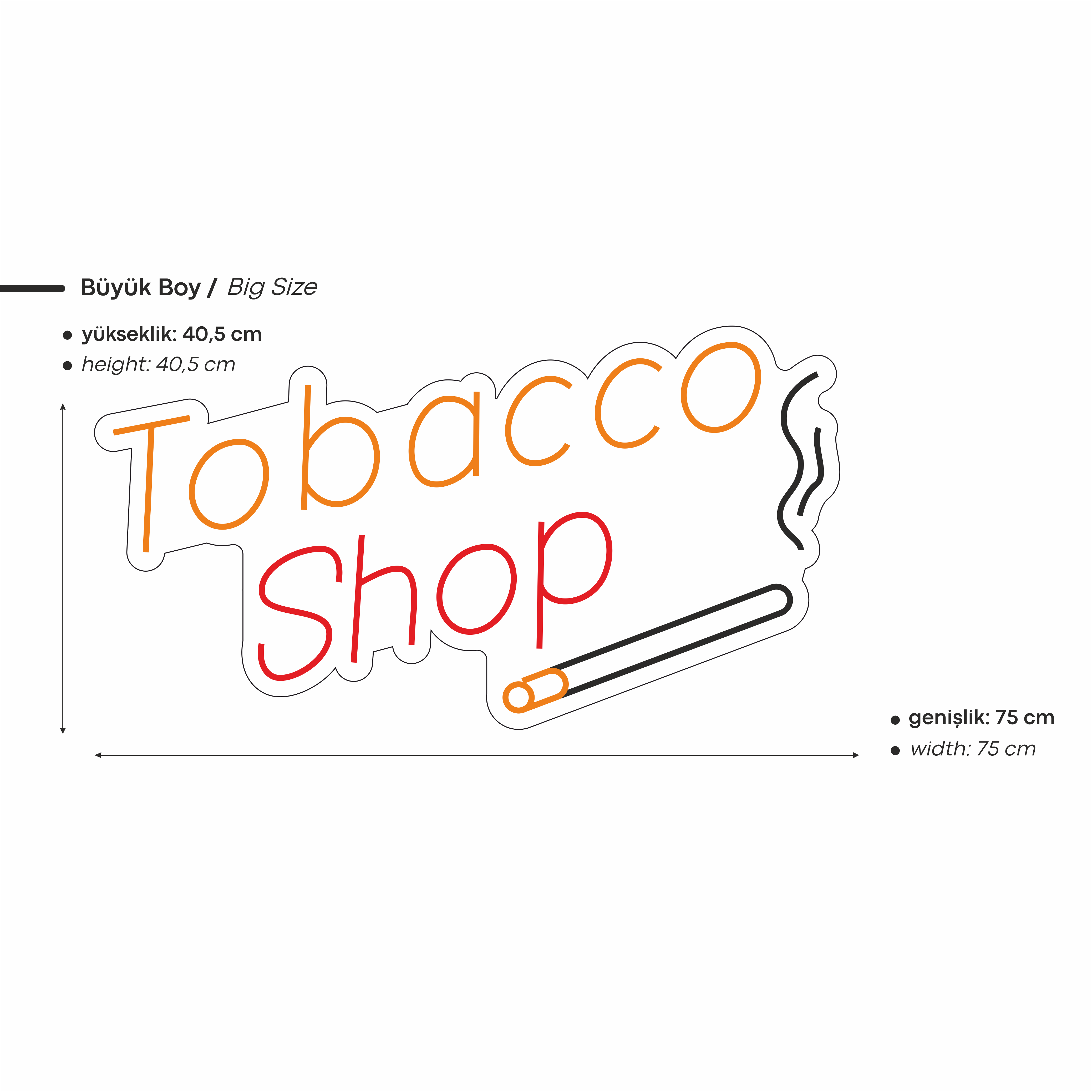 Tobacco Shop Yazılı Figürlü Led Neon