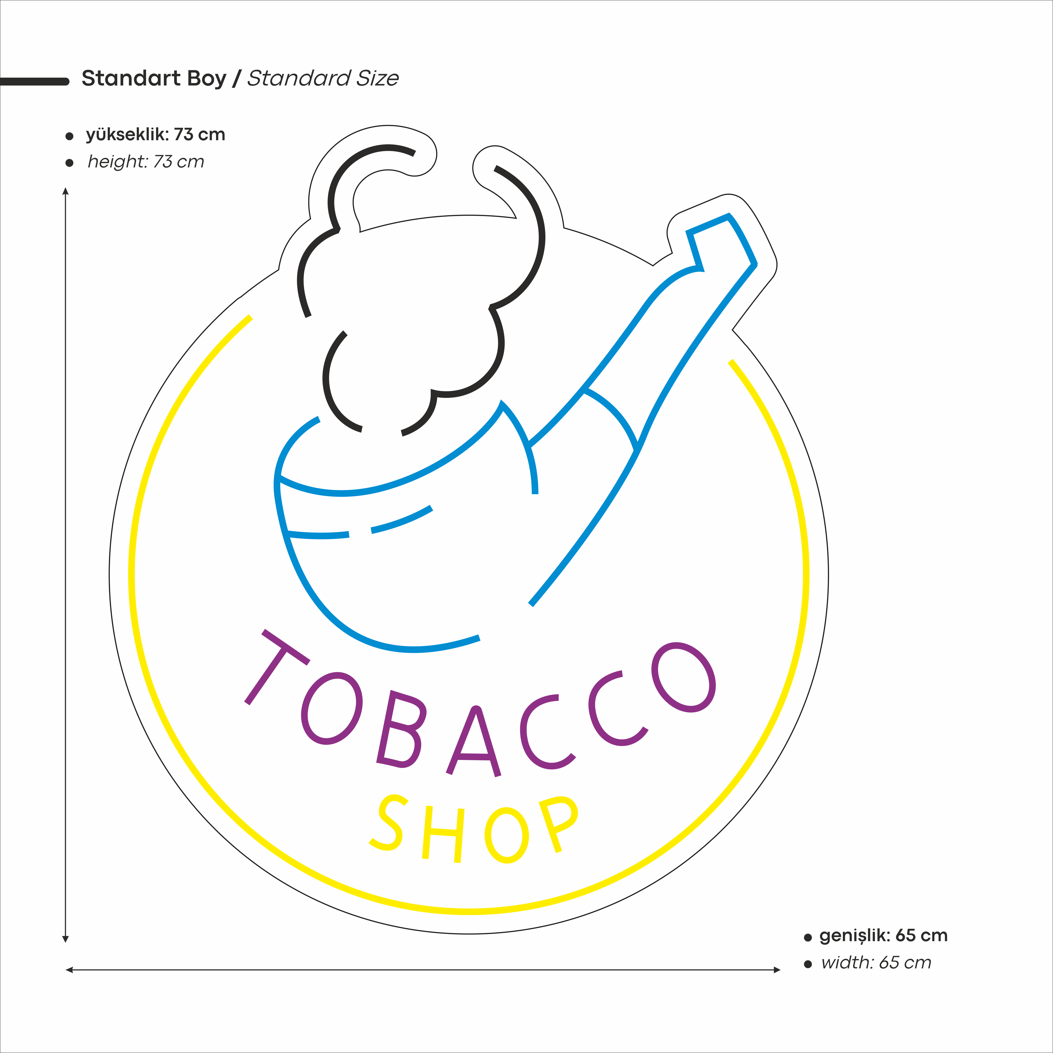 Tobacco Shop Yazılı Figürlü Led Neon