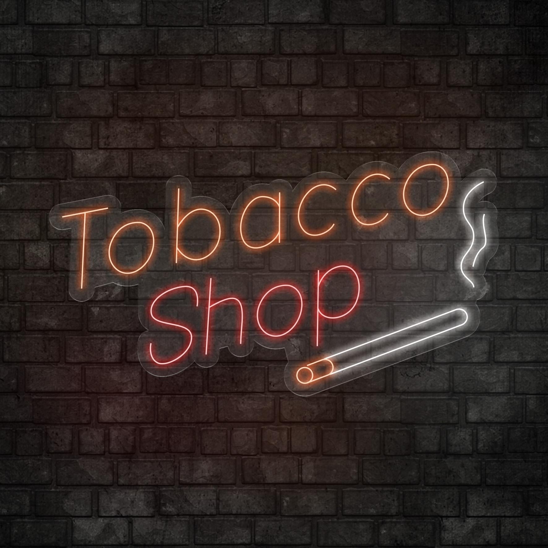Tobacco Shop Yazılı Figürlü Led Neon