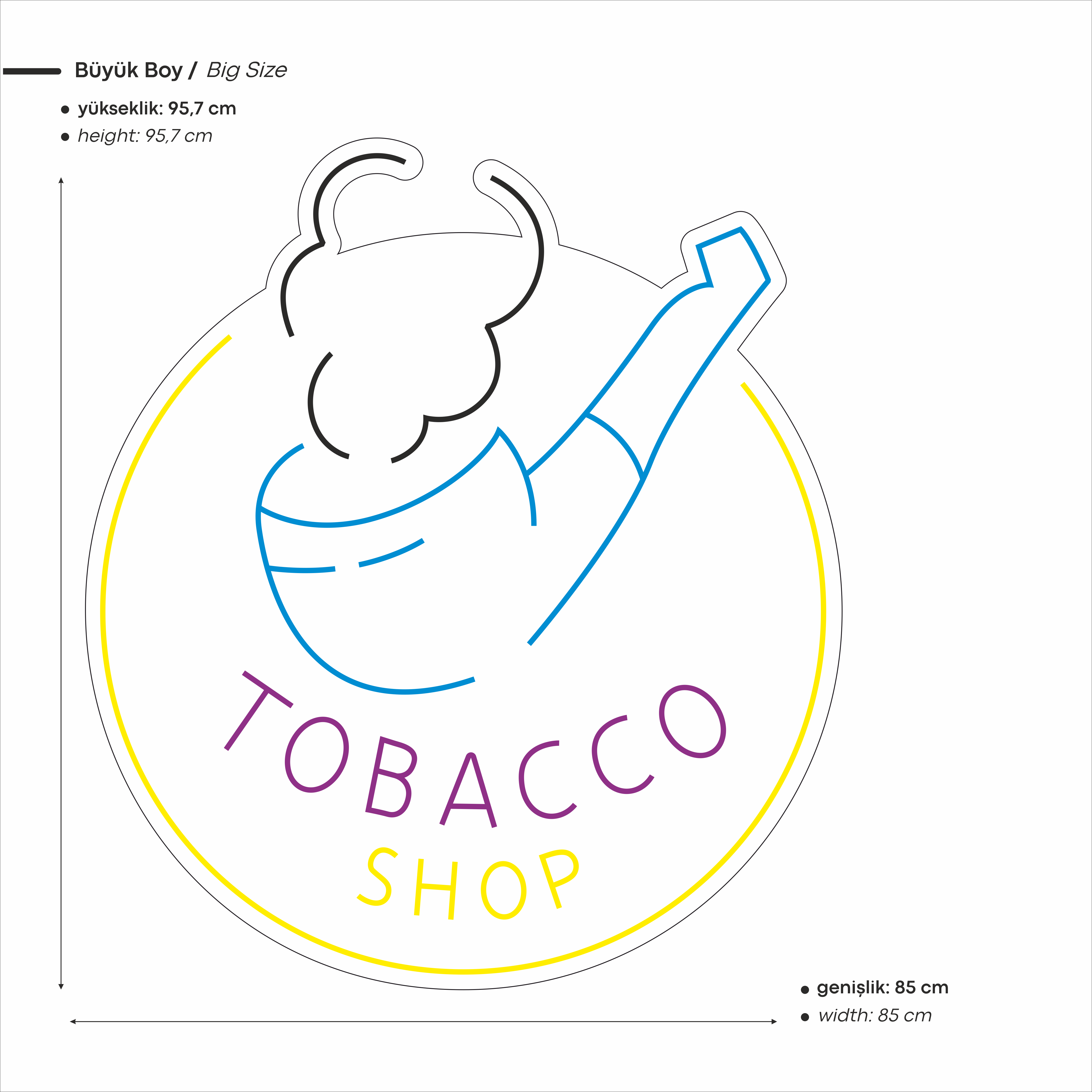Tobacco Shop Yazılı Figürlü Led Neon