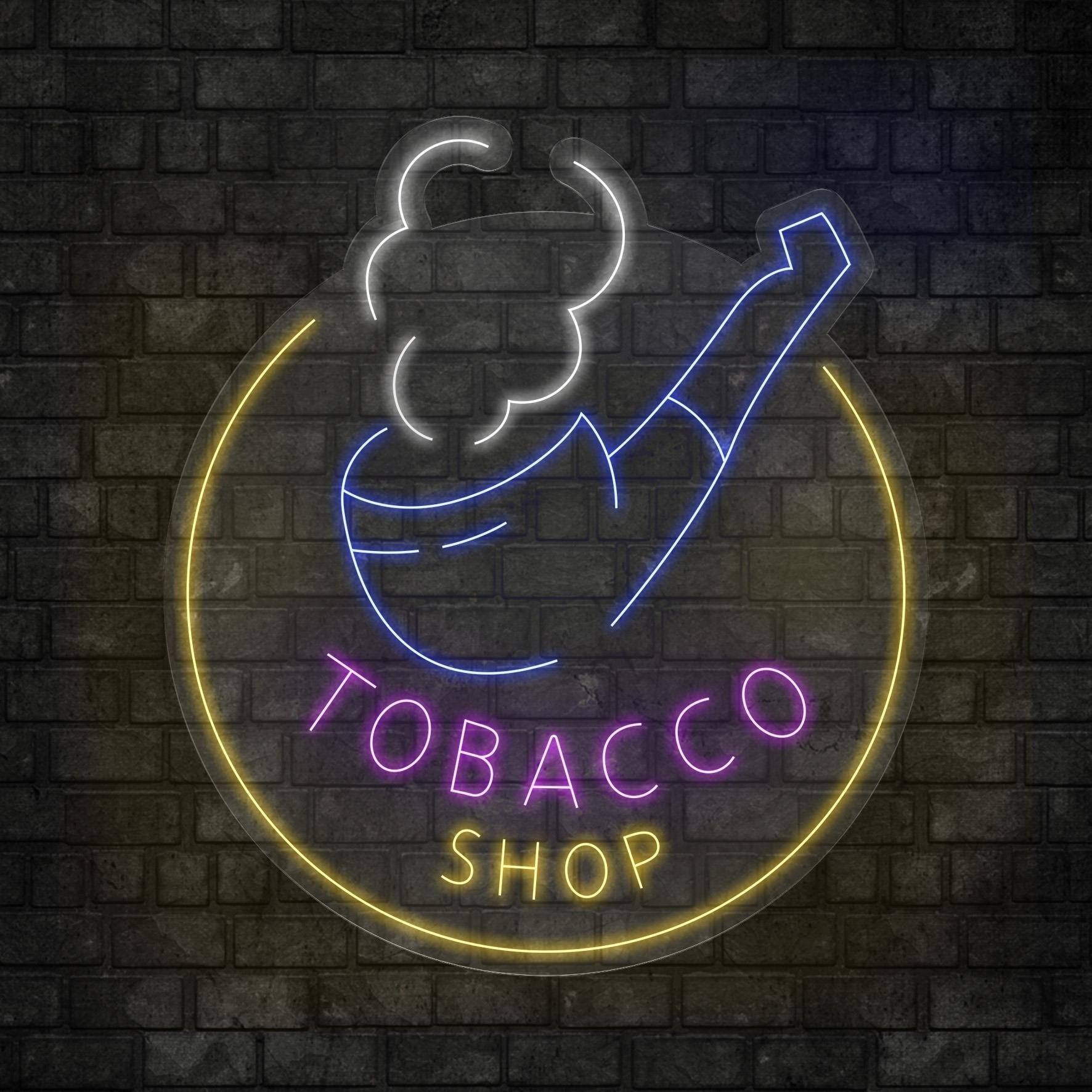 Tobacco Shop Yazılı Figürlü Led Neon