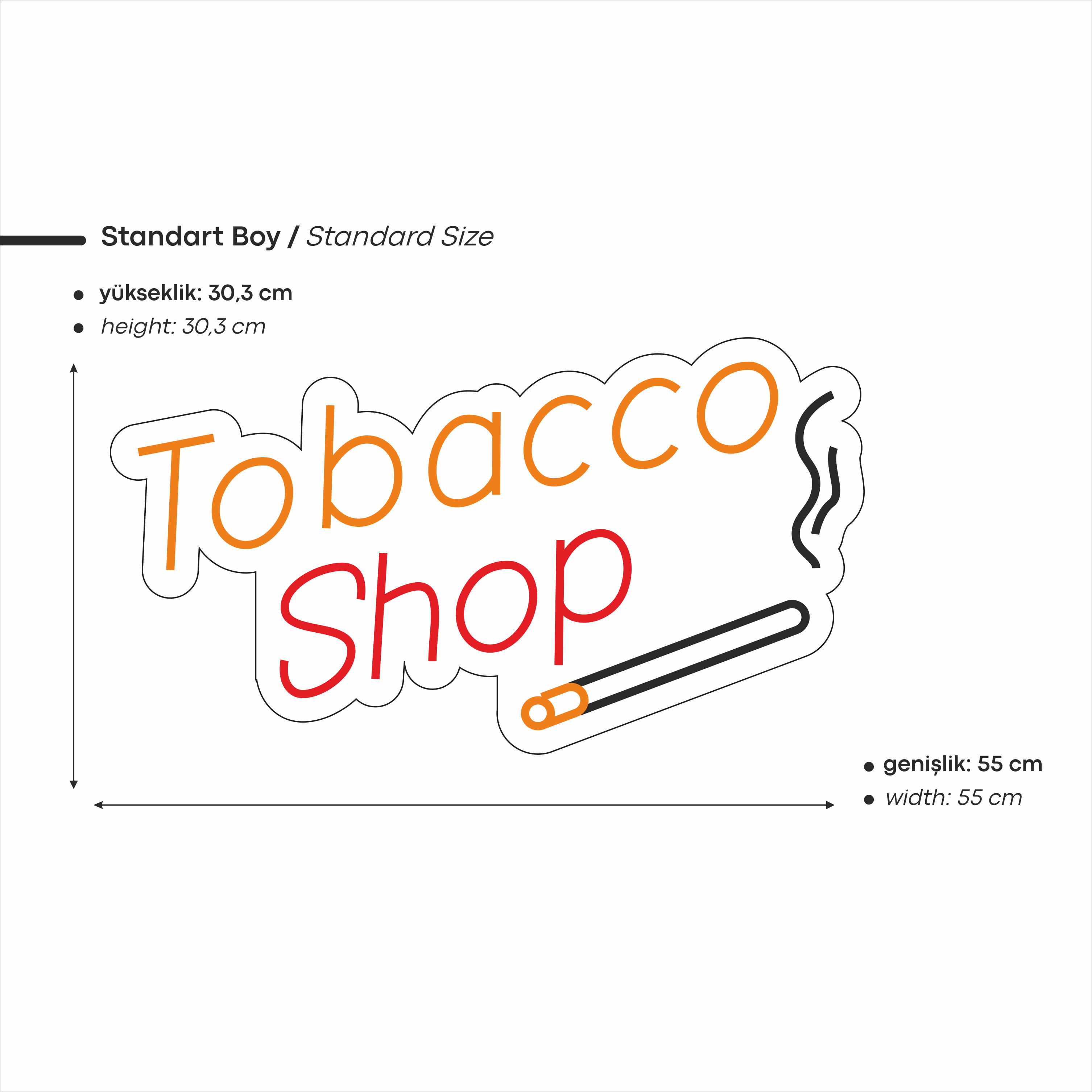 Tobacco Shop Yazılı Figürlü Led Neon