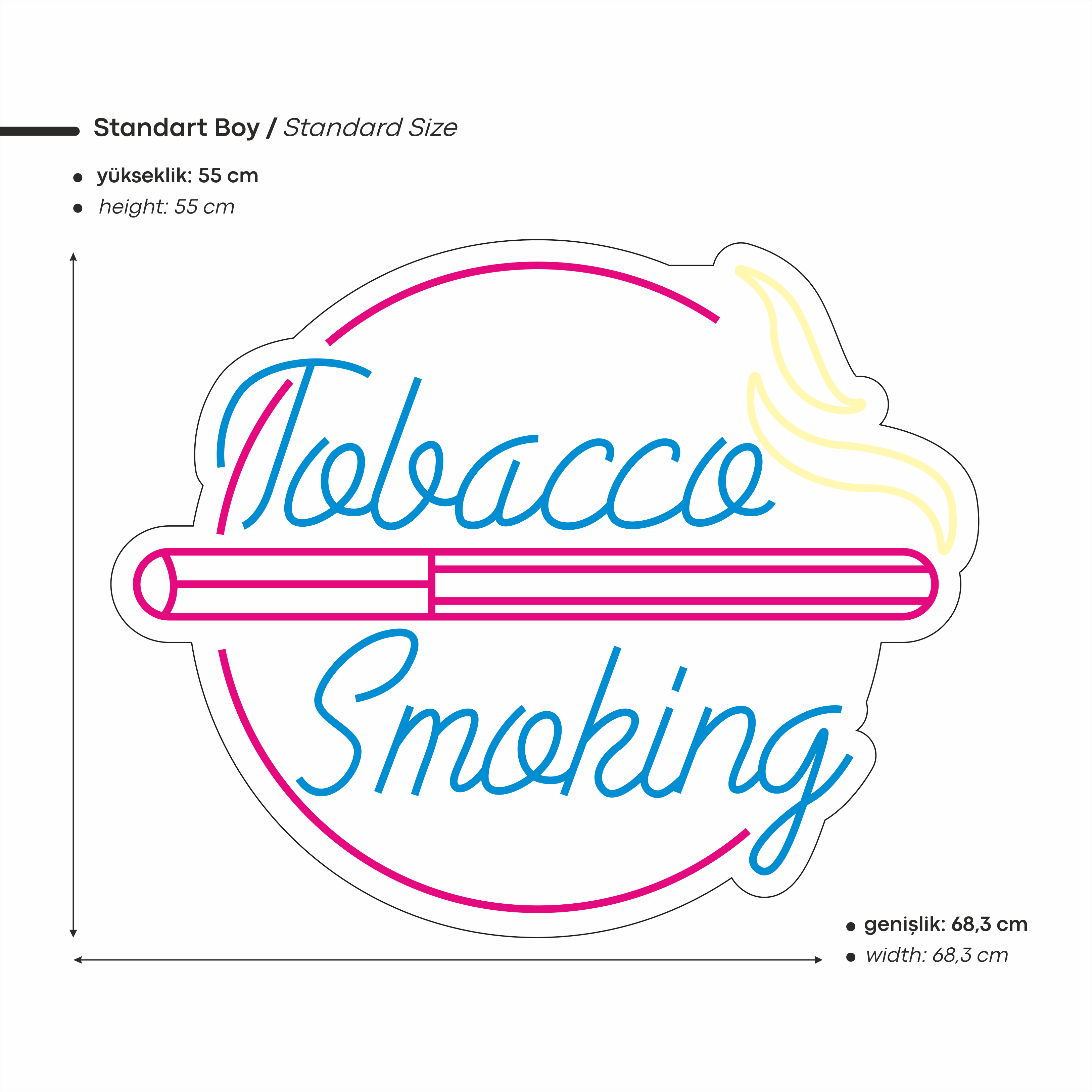 Tobacco Smoking Yazılı Led Neon