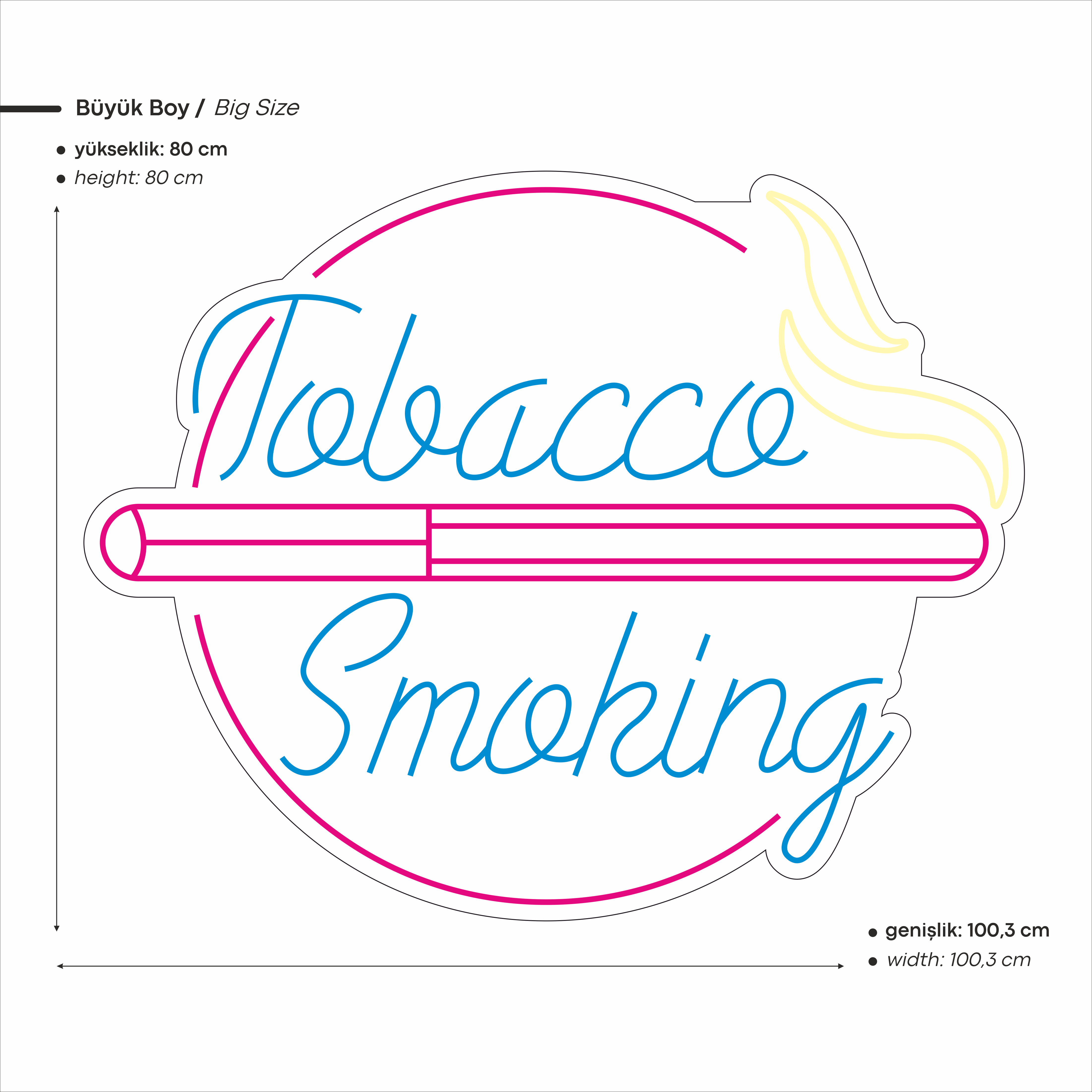 Tobacco Smoking Yazılı Led Neon