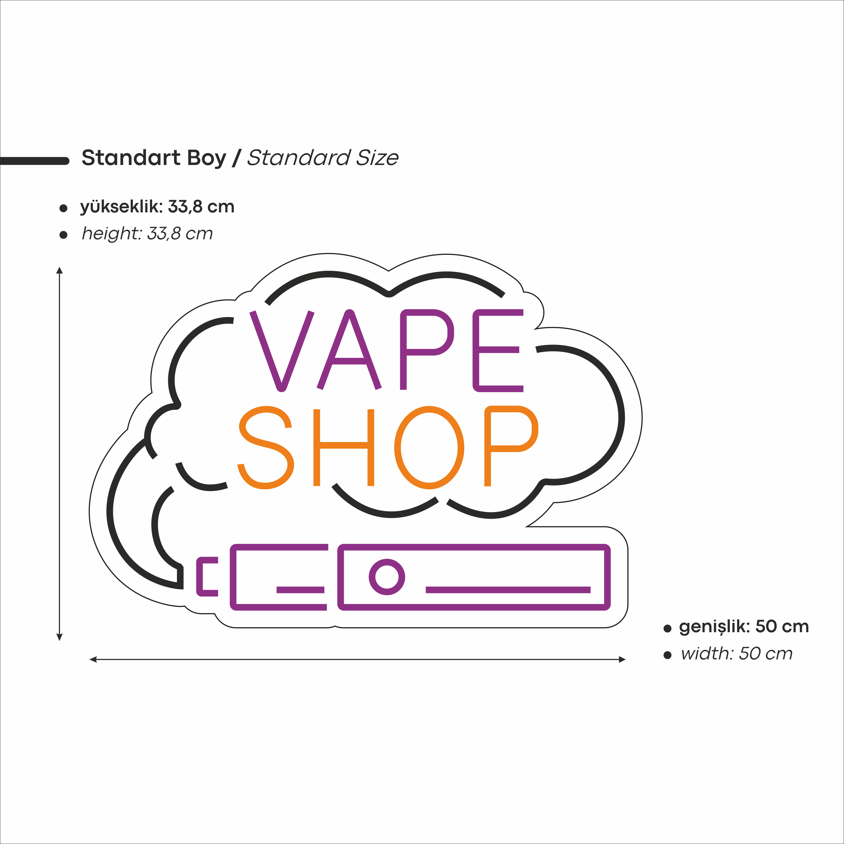 Vape Shop Yazılı Figürlü Led Neon