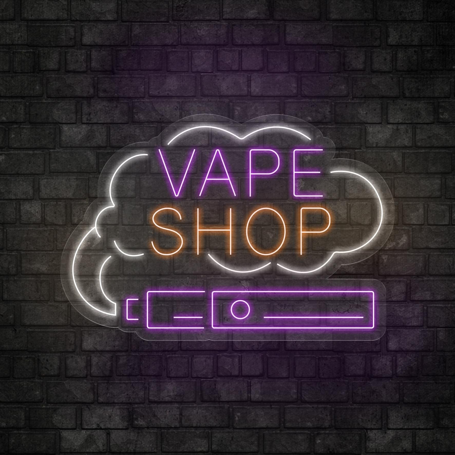 Vape Shop Yazılı Figürlü Led Neon